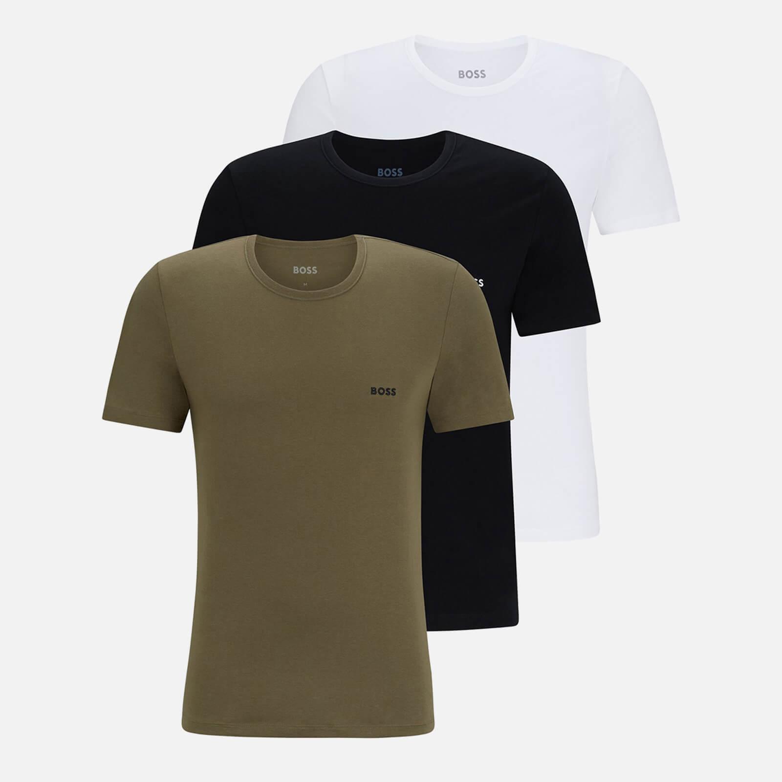 BOSS by HUGO BOSS Three-pack Cotton-jersey T-shirts in Green for Men | Lyst