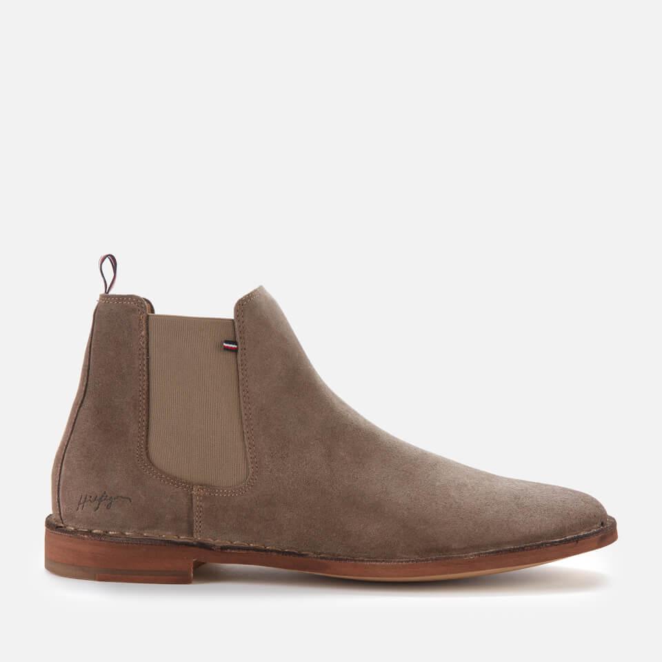 Tommy Hilfiger Dress Casual Suede Chelsea Boots in Brown for Men - Lyst