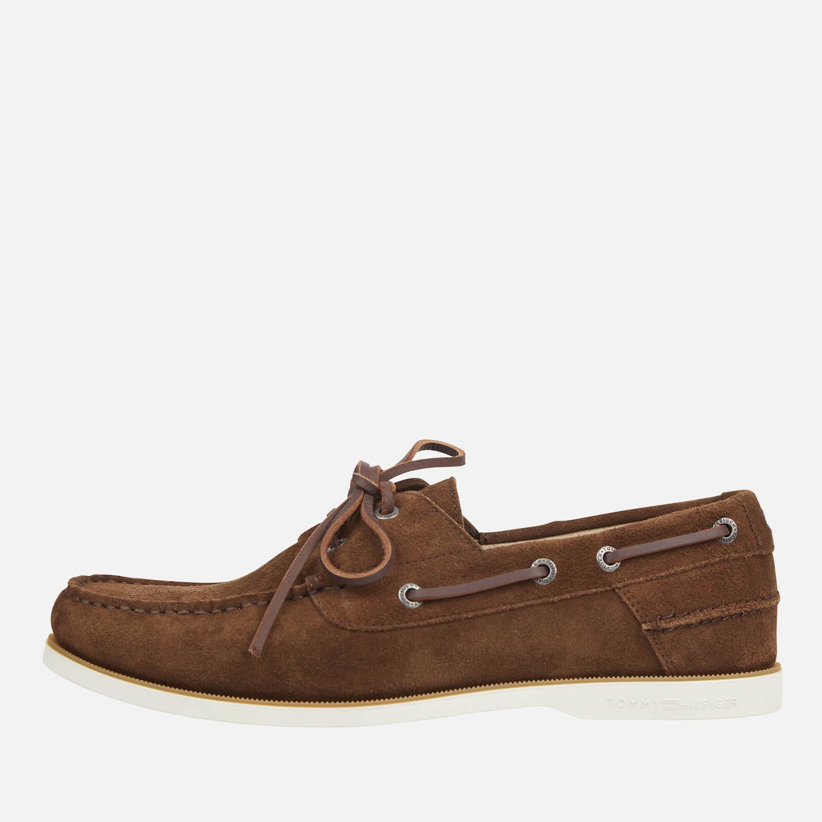 Tommy Hilfiger Th Core Lace Suede Boat Shoes in Brown for Men Lyst
