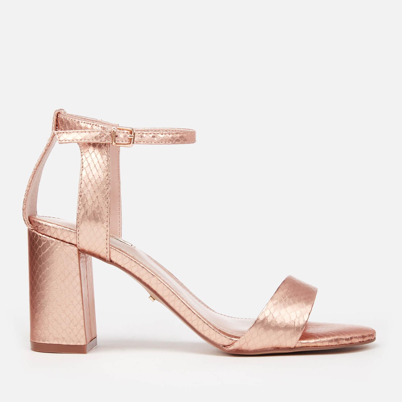 kurt geiger gold block heel sandals