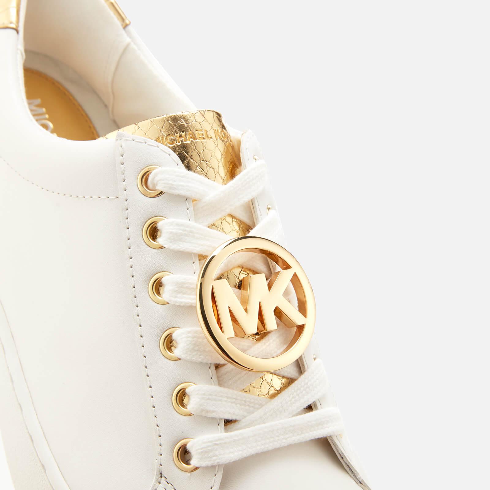 MICHAEL Michael Kors Leather Poppy Lace Up Trainers in White - Lyst