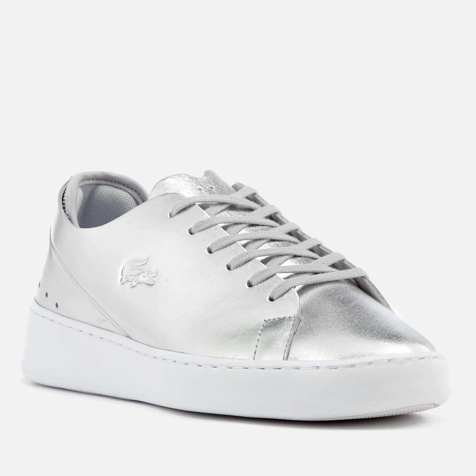 Lacoste Leather Eyyla 317 1 Trainers in Silver (Metallic) - Lyst