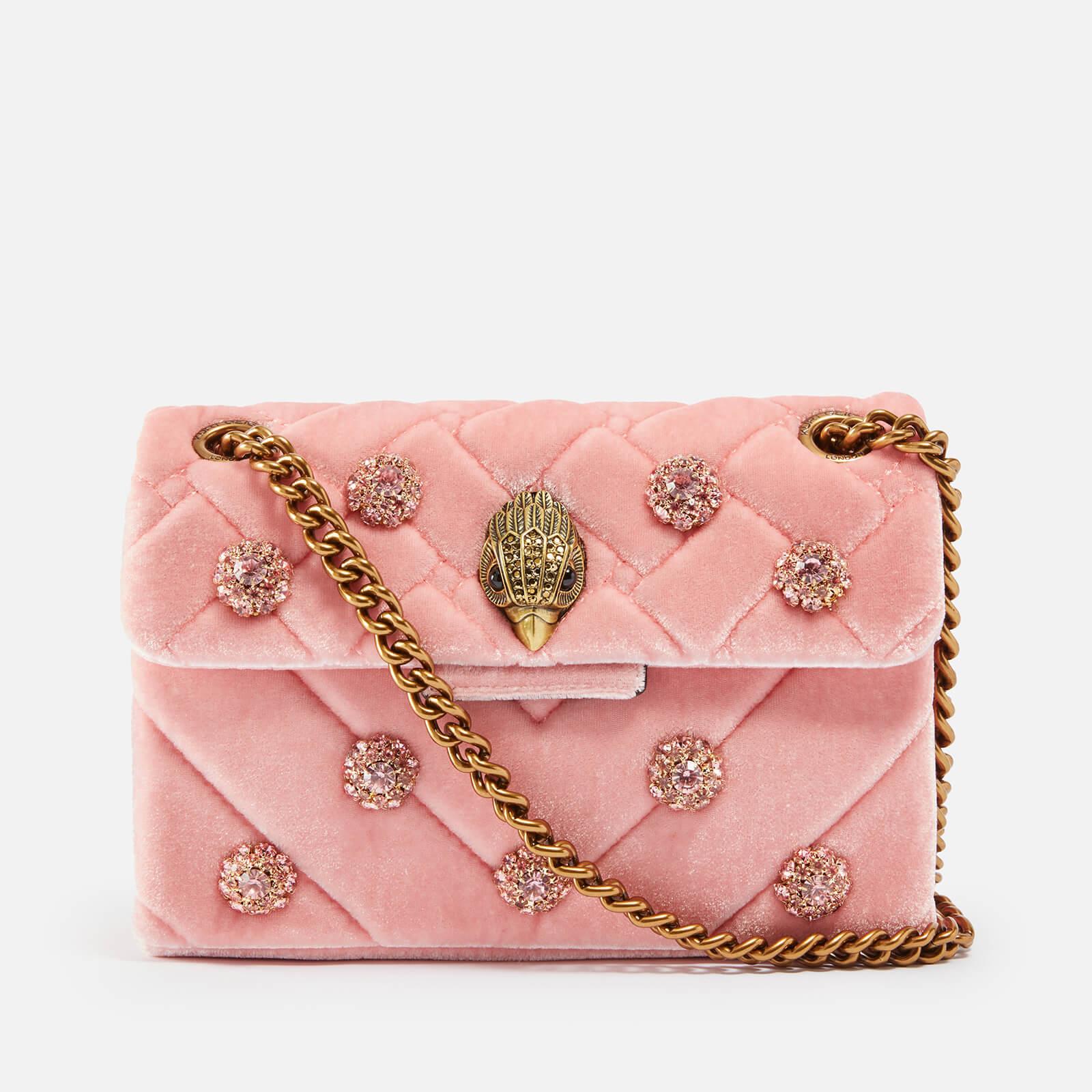 Kurt Geiger Mini Kensington Embellished Velvet Bag in Pink | Lyst