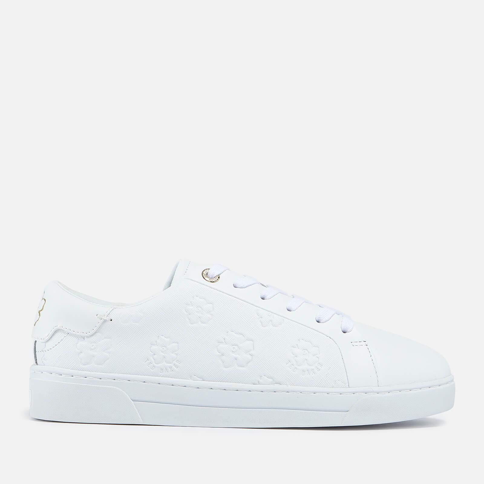 Ted Baker Taliy Floral Print Leather Cupsole Trainers in White | Lyst