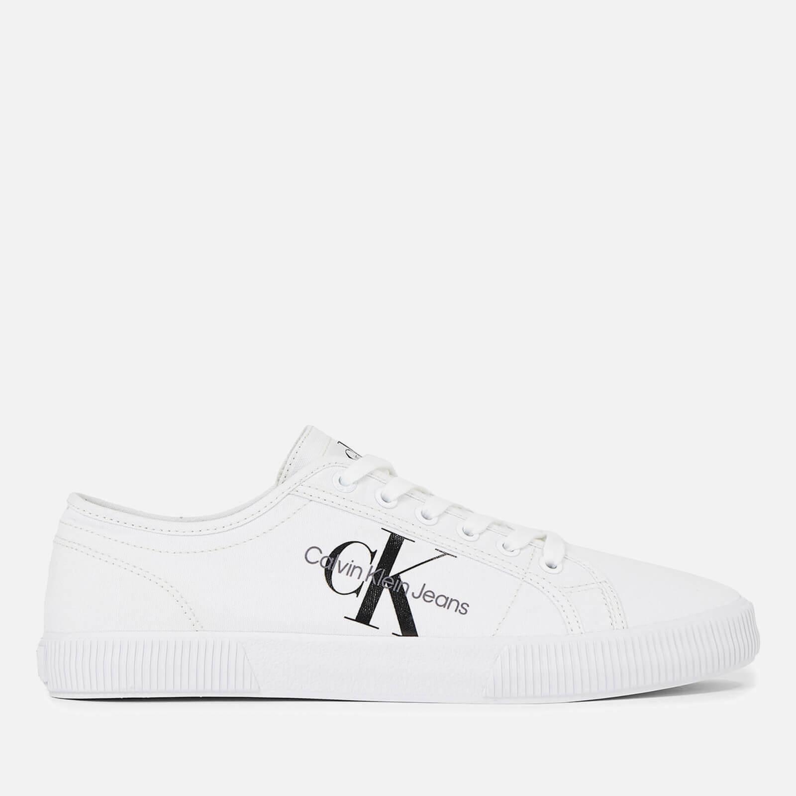 Calvin Klein Essential Canvas Trainers in White for Men | Lyst