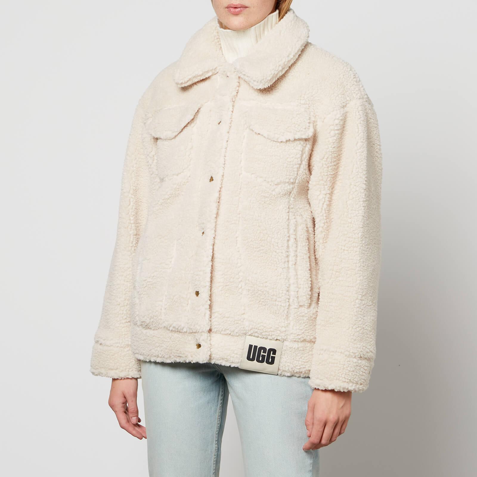 UGG Frankie Trucker Logo-patched Sherpa Jacket in Natural | Lyst