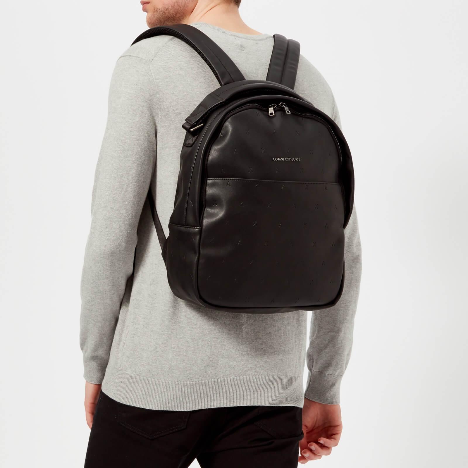 armani exchange backpack leather