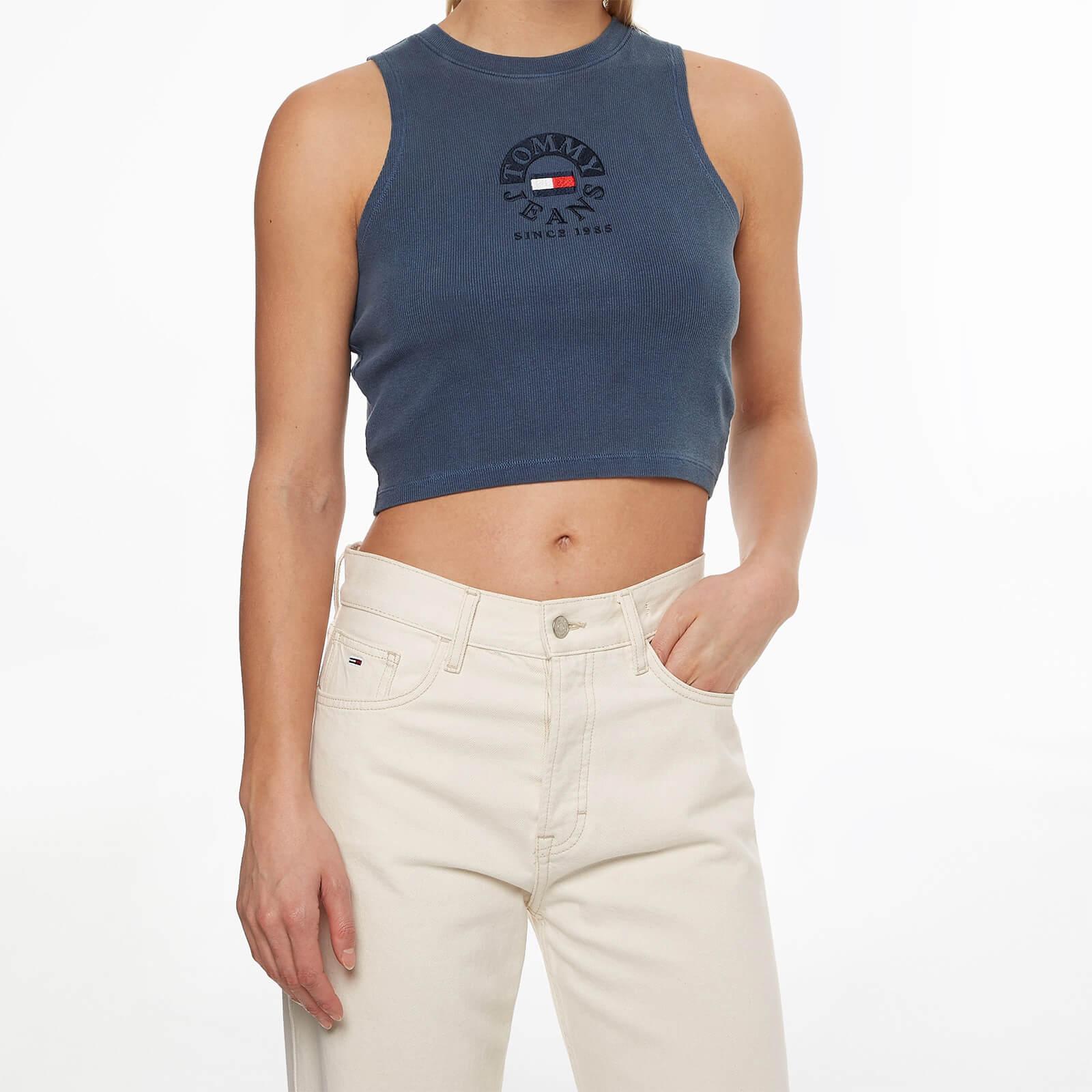 Tommy Tjw Crop Timeless Circle Tank Top in Blue | Lyst