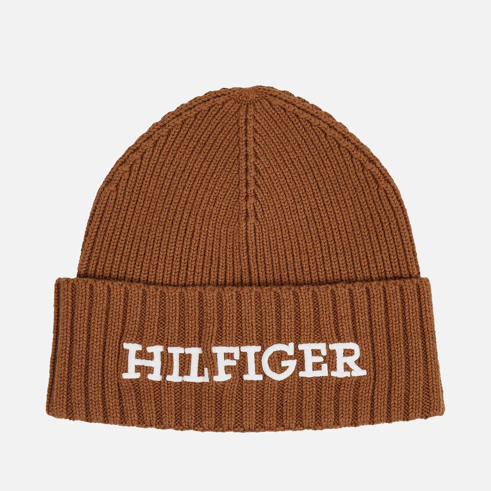 Tommy Hilfiger Monotype Cotton Beanie in Brown for Men | Lyst