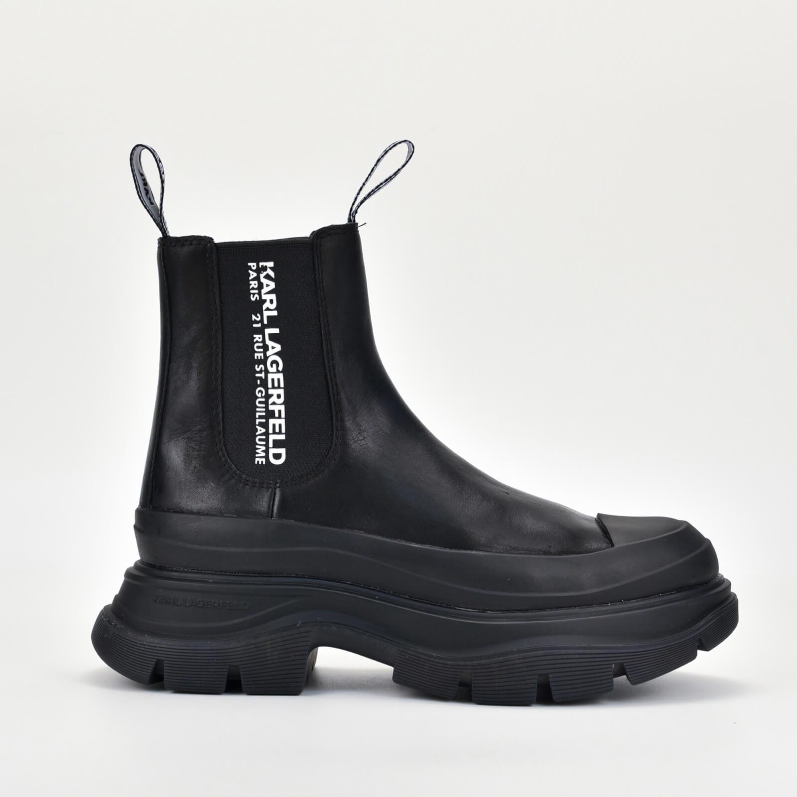 Karl Lagerfeld Luna Maison Leather Chelsea Boots in Black | Lyst