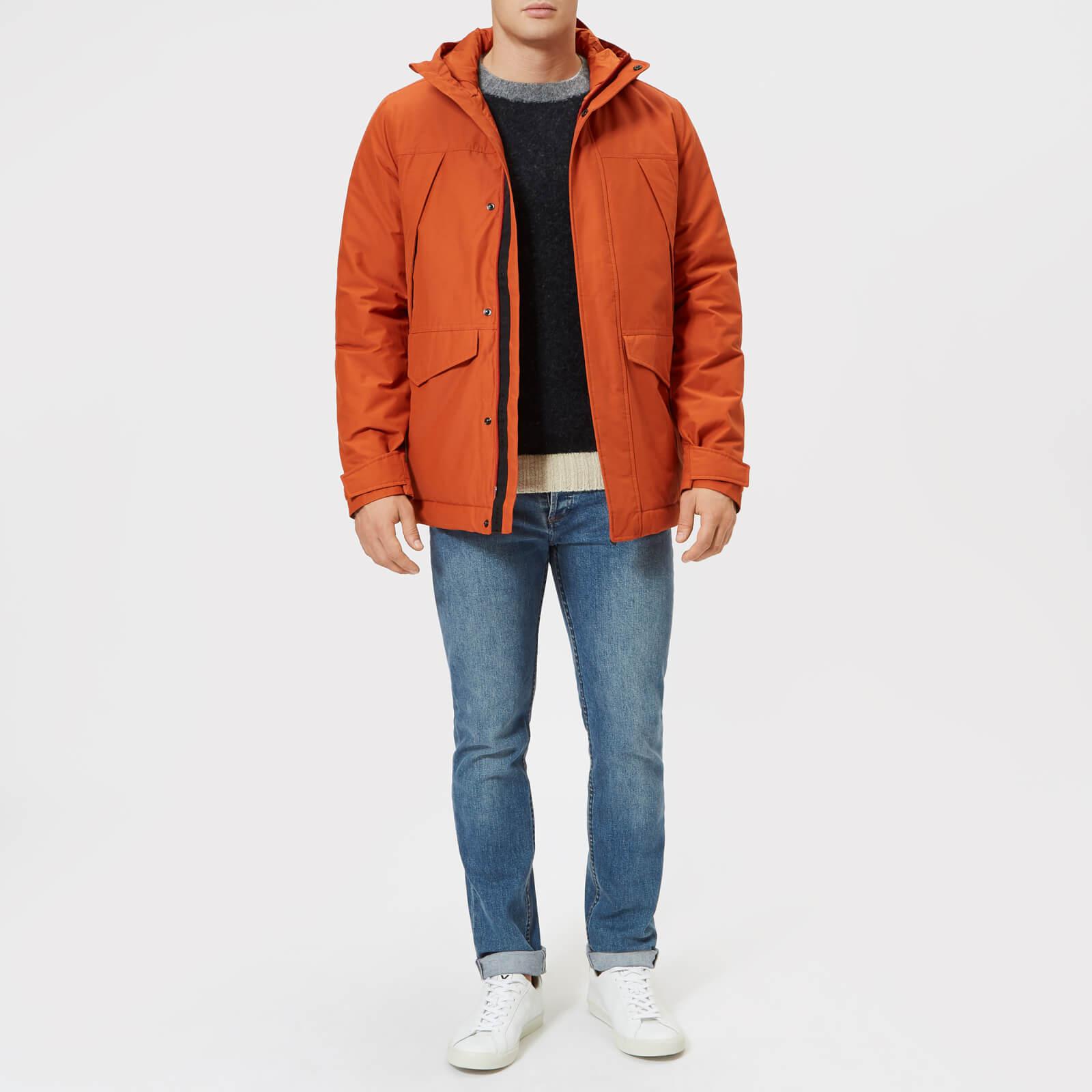 grey jacket navy pants