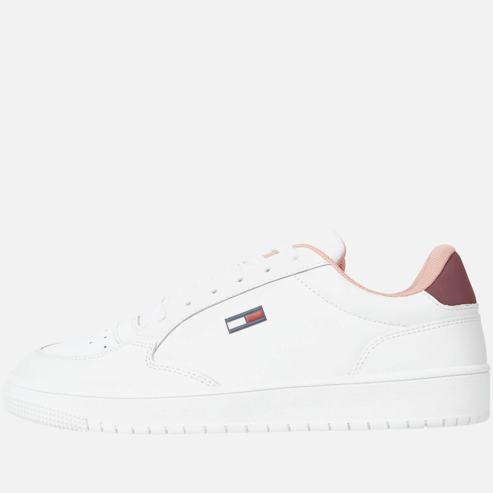 Tommy Hilfiger Court Cupsole Leather Trainers in White | Lyst
