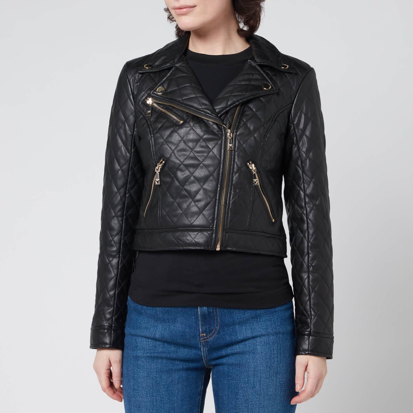 Guess Venom Quilted Pu Moto Jacket in Black | Lyst
