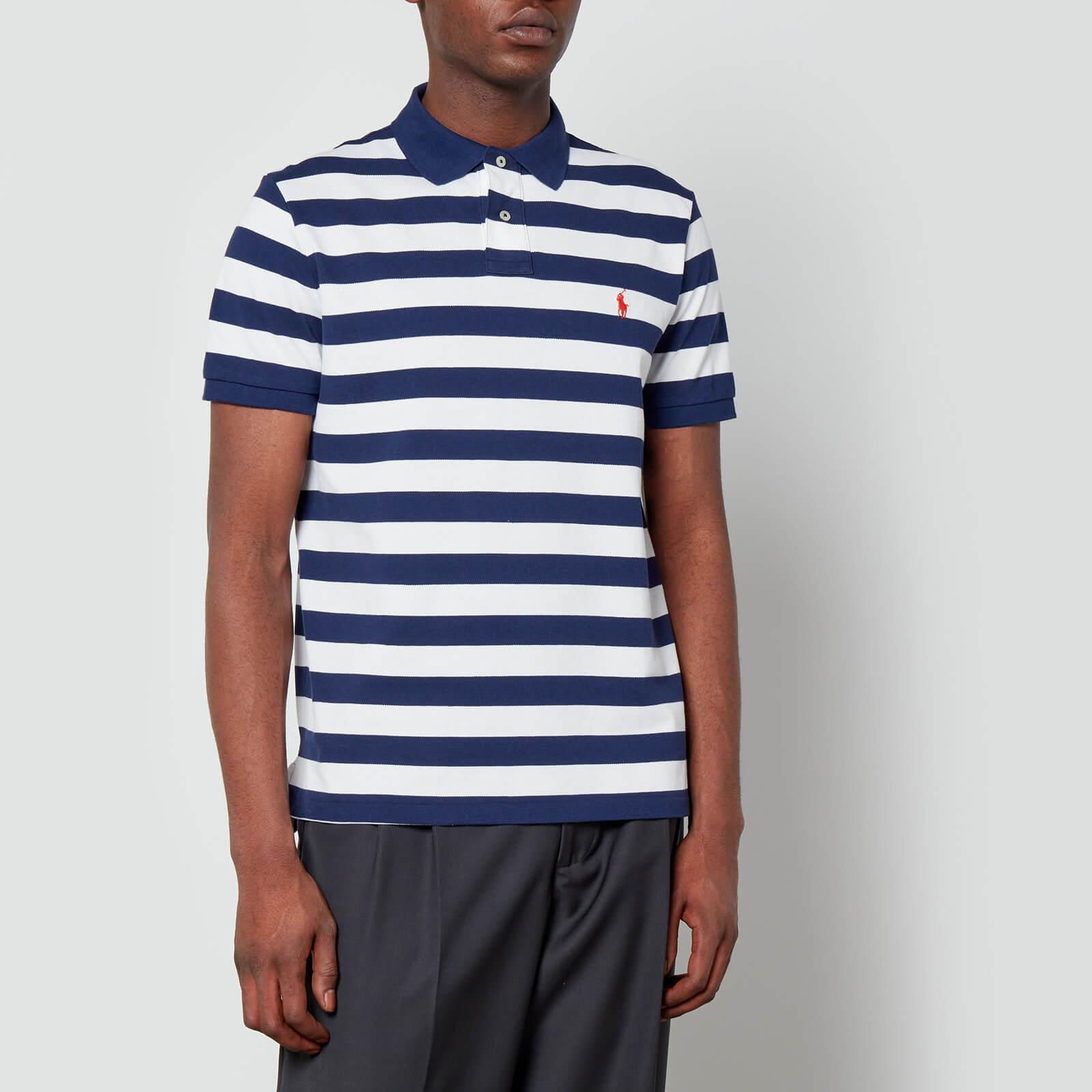 Polo Ralph Lauren Slim-fit Striped Cotton-piqué Polo Shirt in Blue for Men  | Lyst