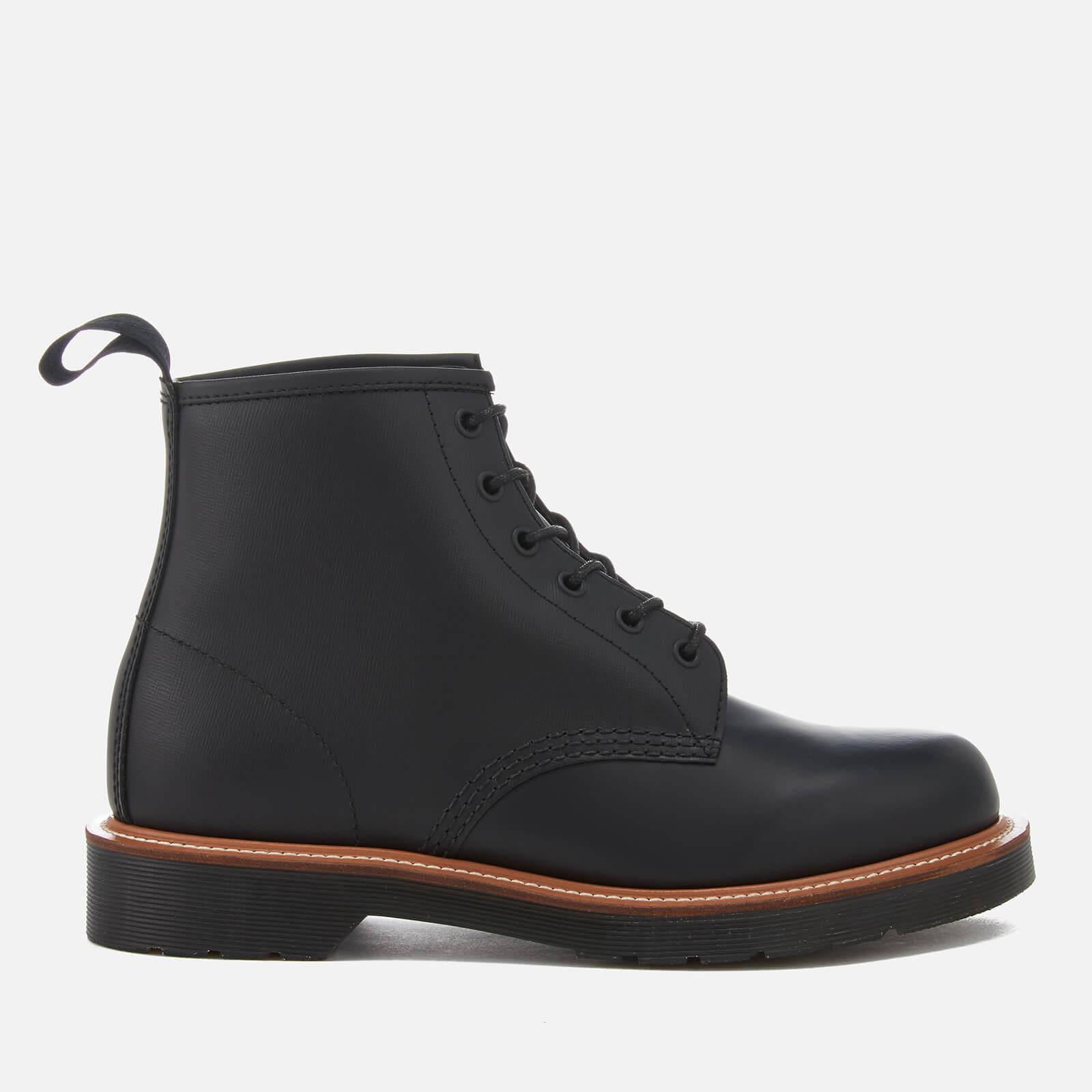 Dr. Martens Men's 101 Straw Grain/polished Leather 6eye Lace Up Boots in  Black for Men - Lyst