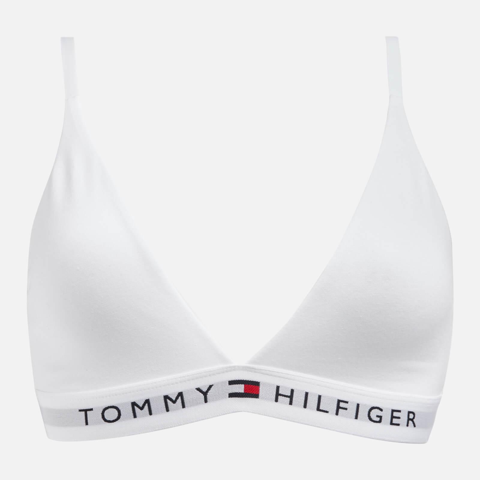 Tommy Hilfiger Unlined Triangle Stretch-cotton Jersey Bra in White | Lyst