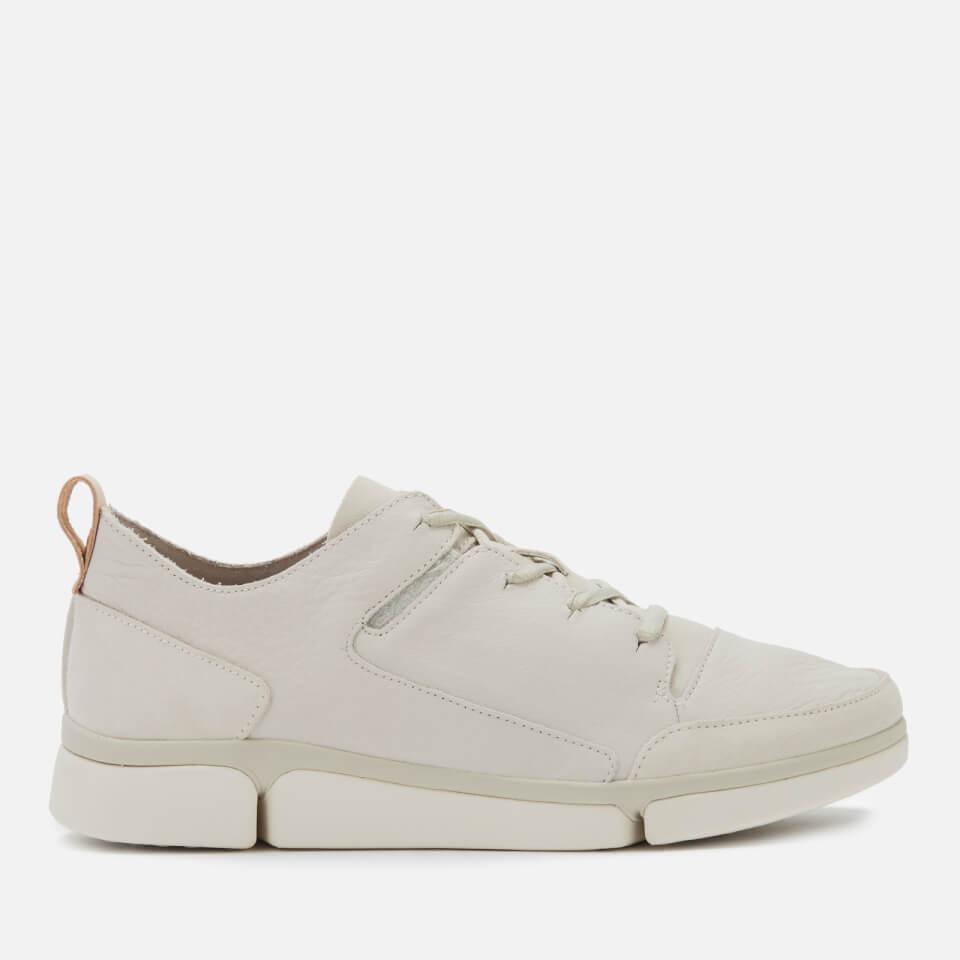 clarks white leather trainers