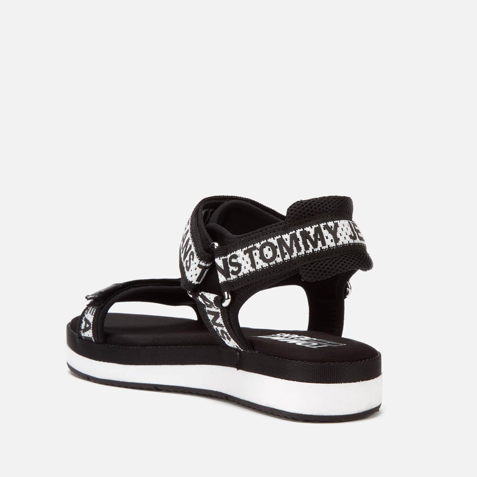 Tommy Hilfiger Denim Black Mesh Web Sporty Sandals | Lyst