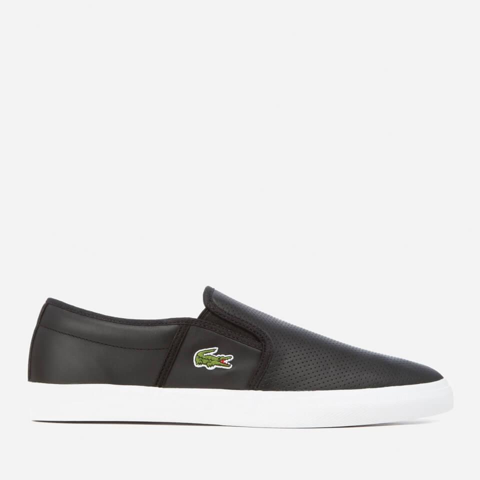 Lacoste Gazon Bl 1 Leather Slip-on Trainers in Black for Men - Lyst