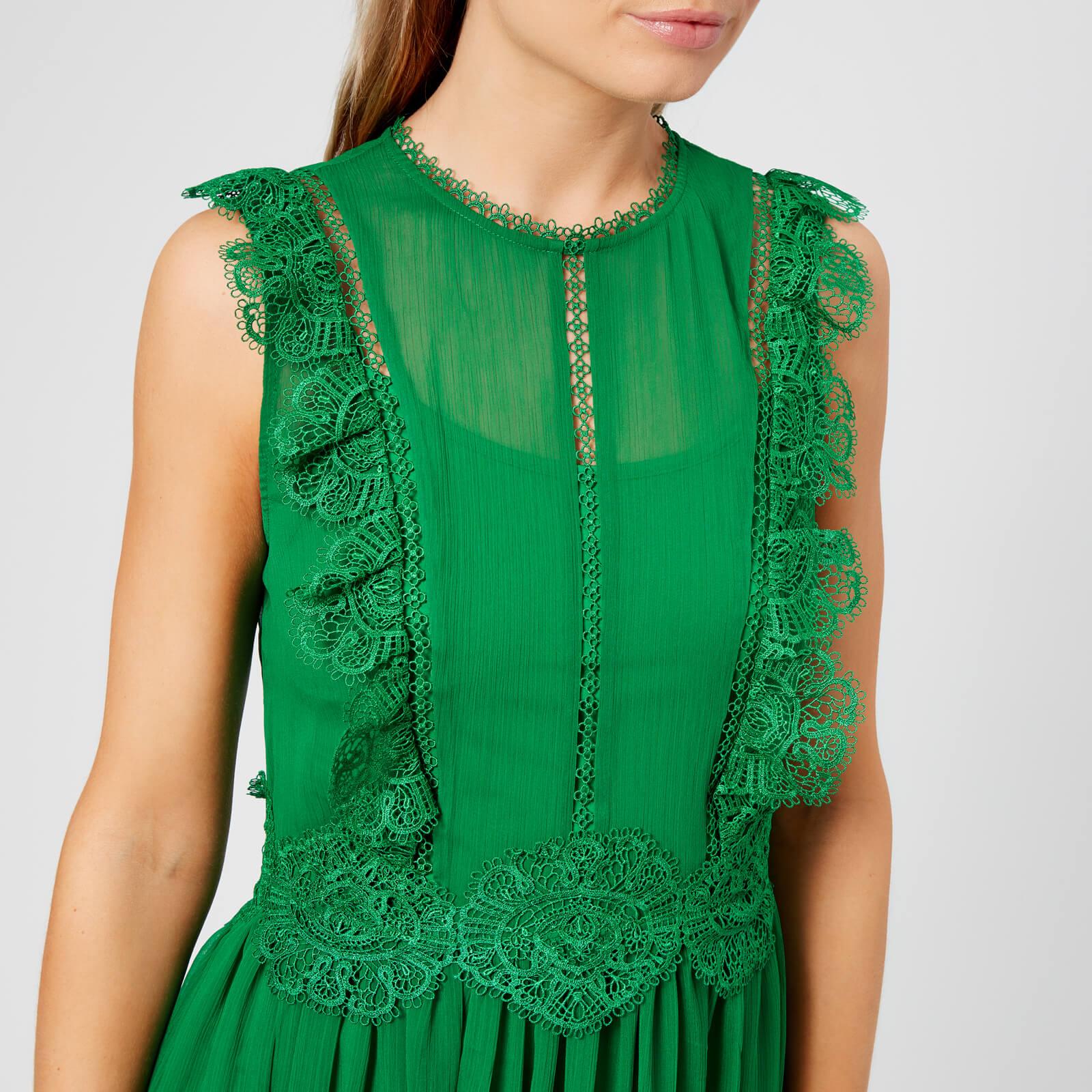 Ted Baker Porrla Frill Lace Midi Dress in Green - Lyst