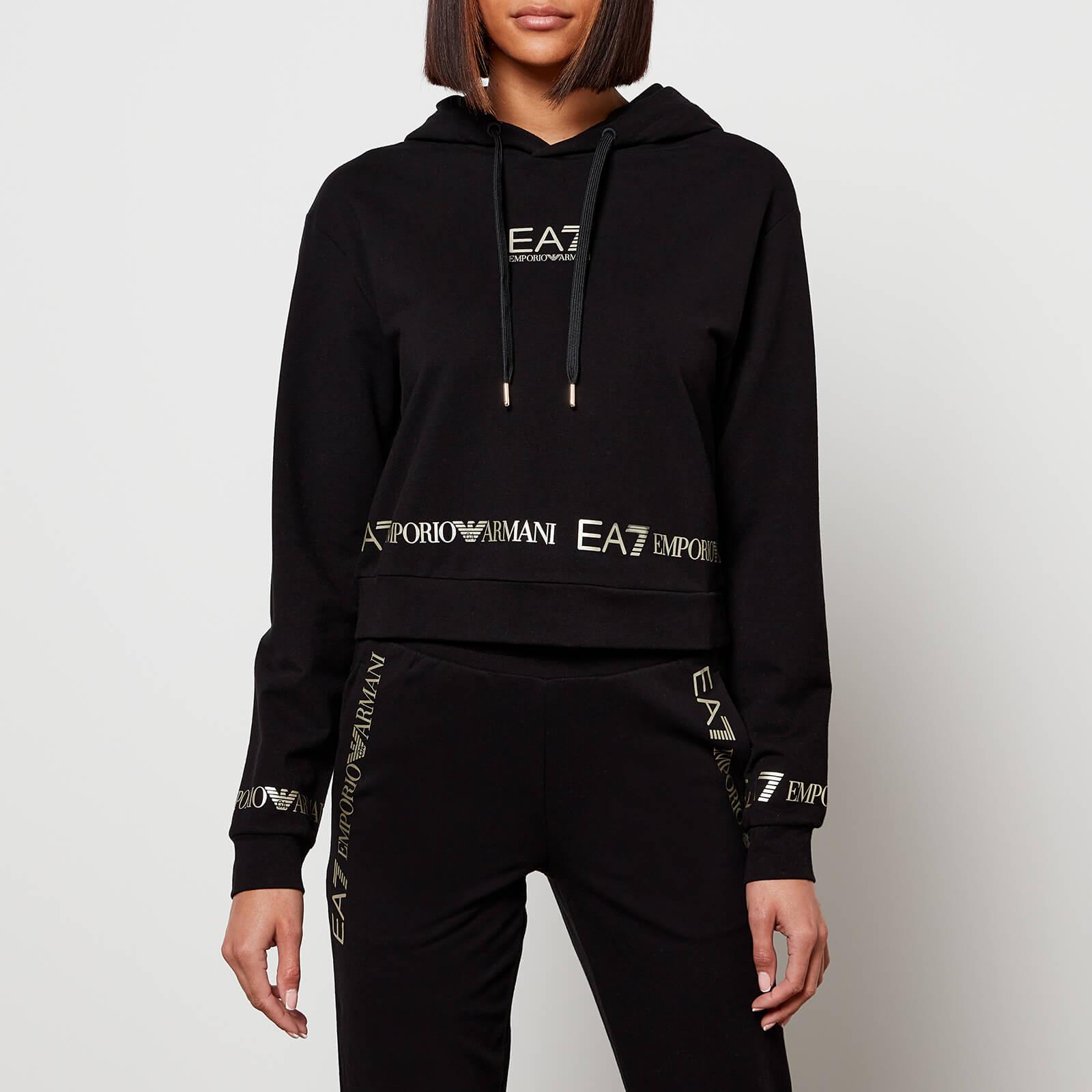 emporio armani ea7 core logo crop hoodie