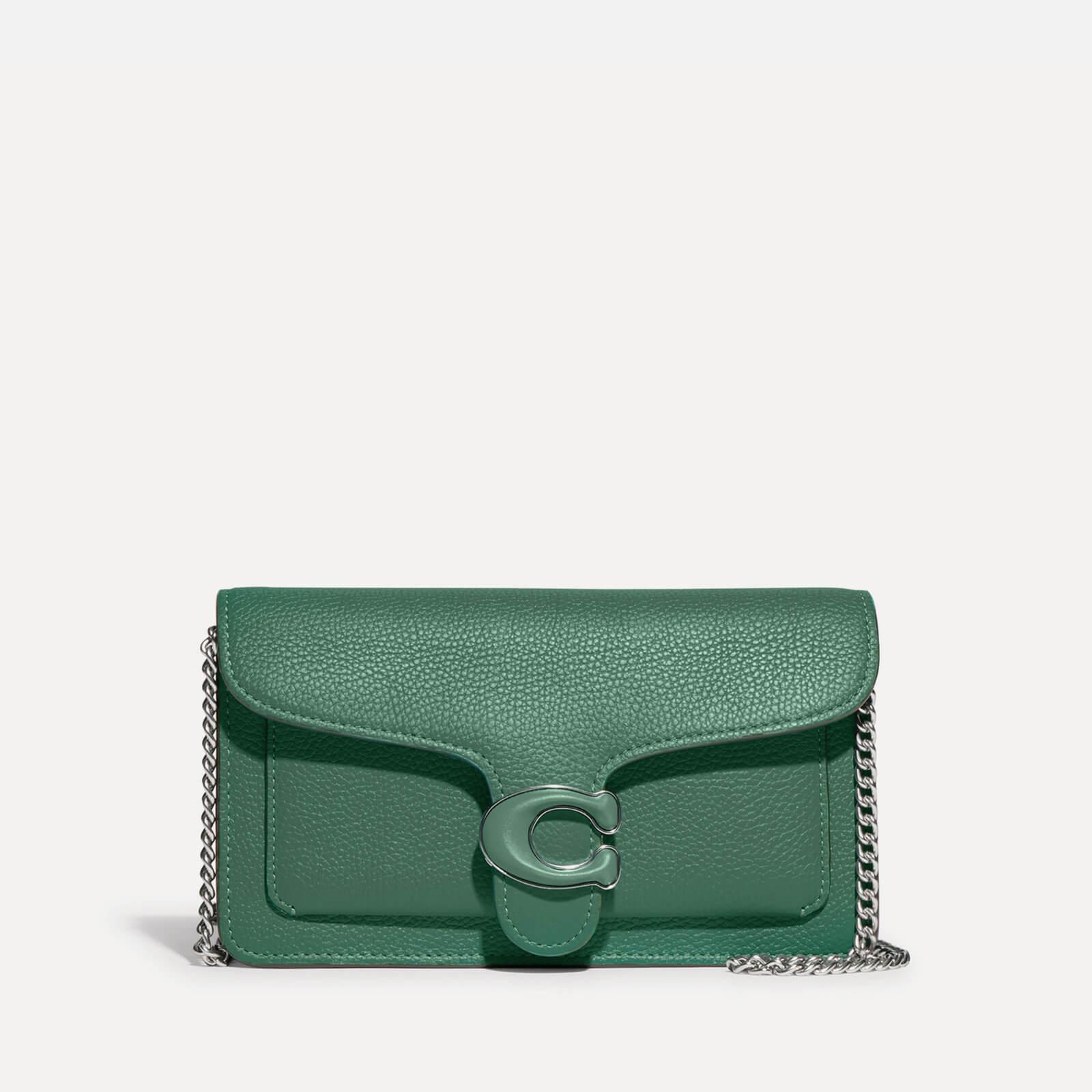 COACH Tabby Chain Leather Clutch Bag in Green Lyst