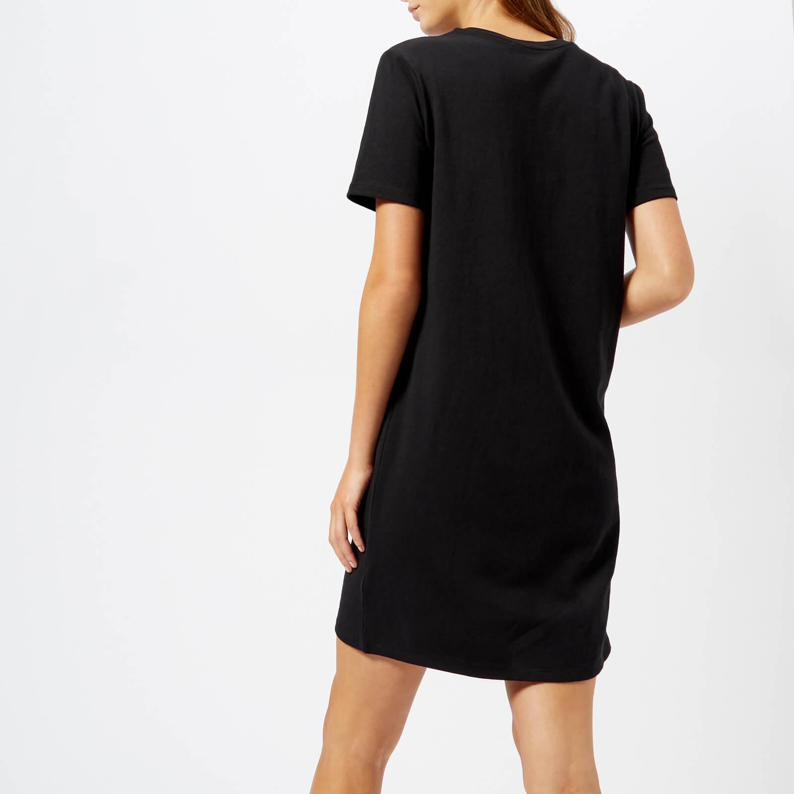 Calvin Klein Denim Institutional Box Logo T-shirt Dress in Black | Lyst