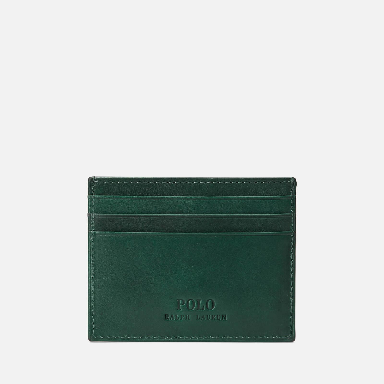 Polo Ralph Lauren Embroidered Leather Cardholder in Green for Men | Lyst