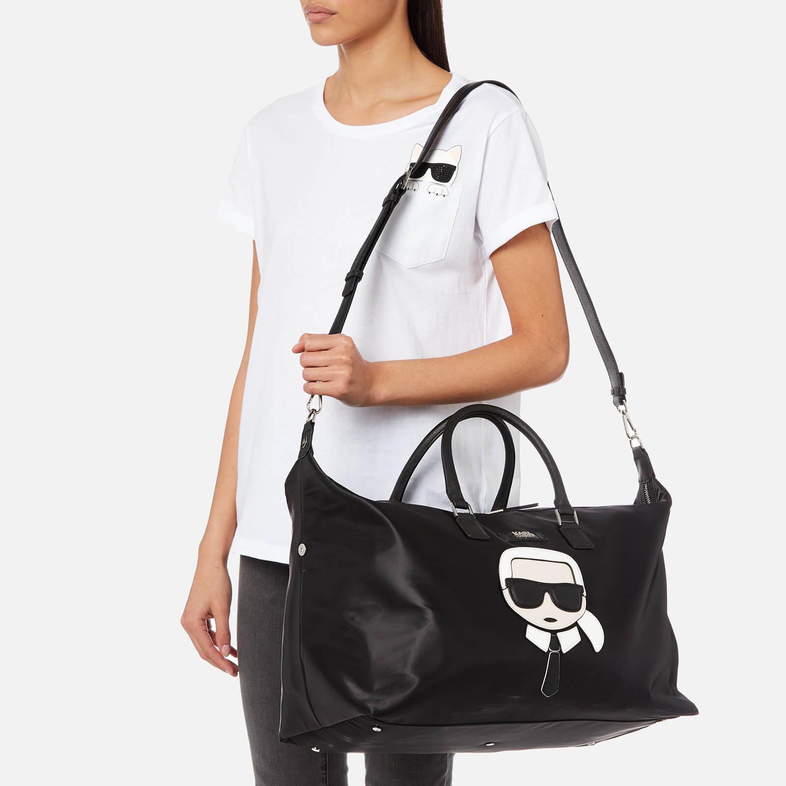 Karl Lagerfeld Synthetic K/ikonik Nylon Weekender Bag in Black | Lyst