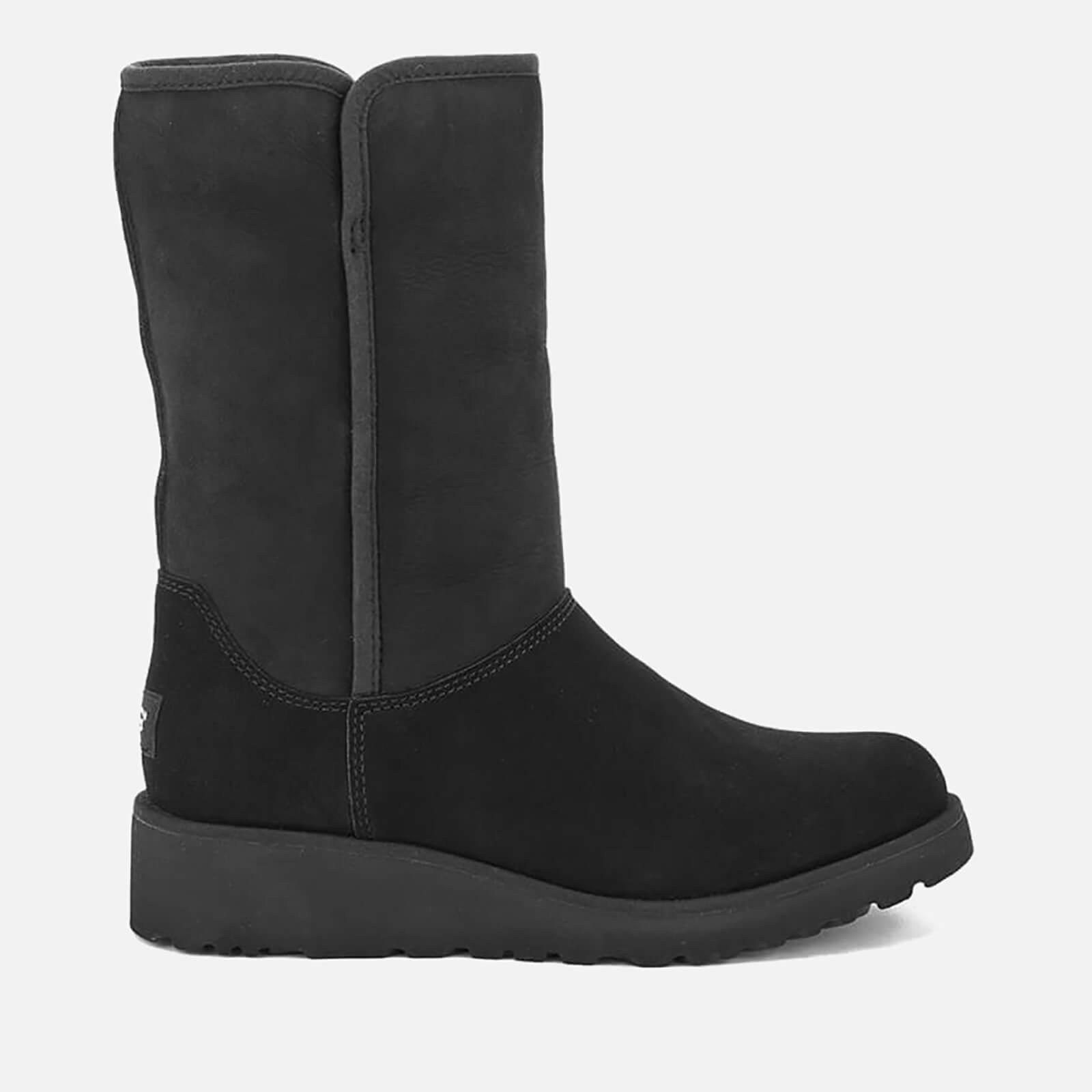UGG Suede Amie Classic Slim Sheepskin Boots in Black Lyst