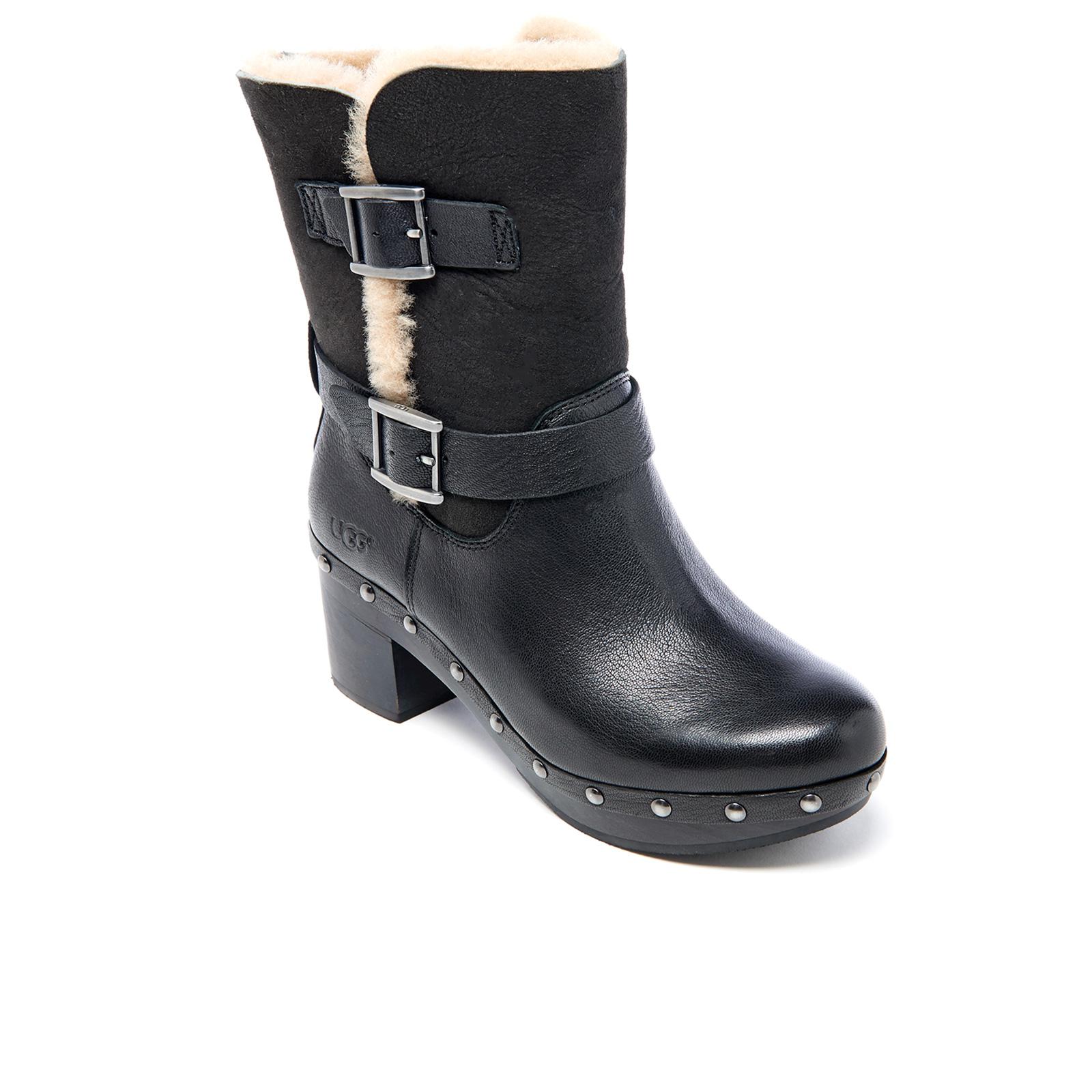 suede clogs with buckle