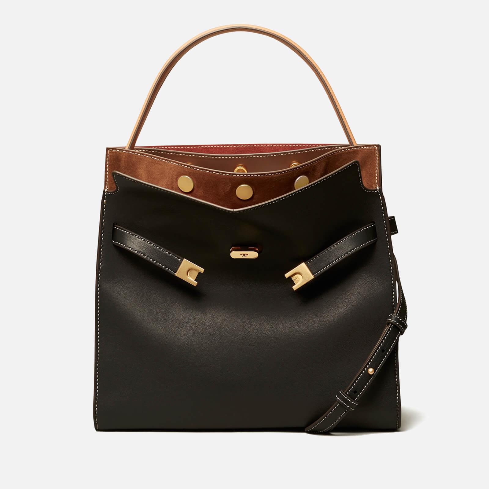 Tory Burch Lee Radziwill Double Leather And Suede Bag in Black | Lyst