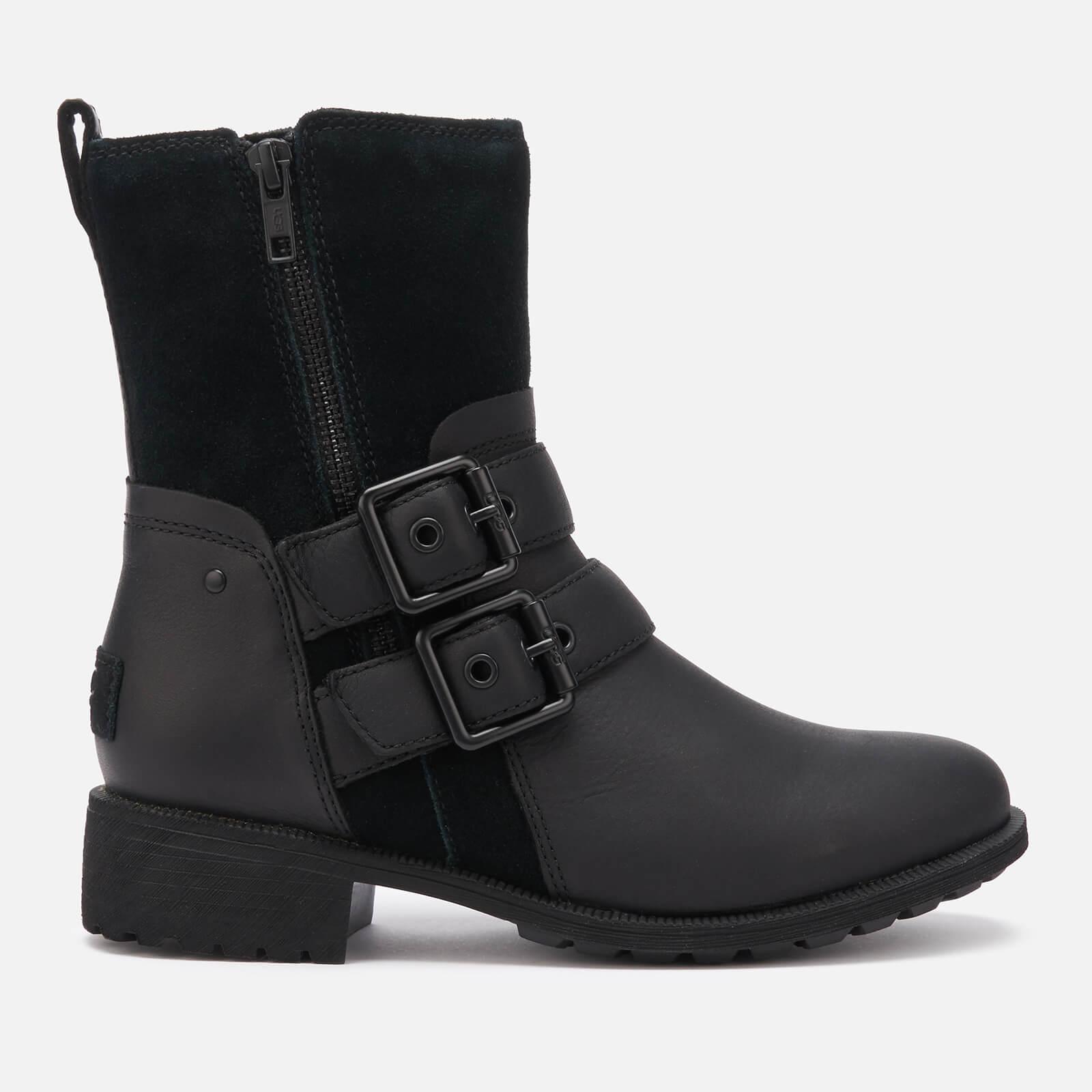 UGG Wilde Suede & Leather Combat Boots in Black | Lyst