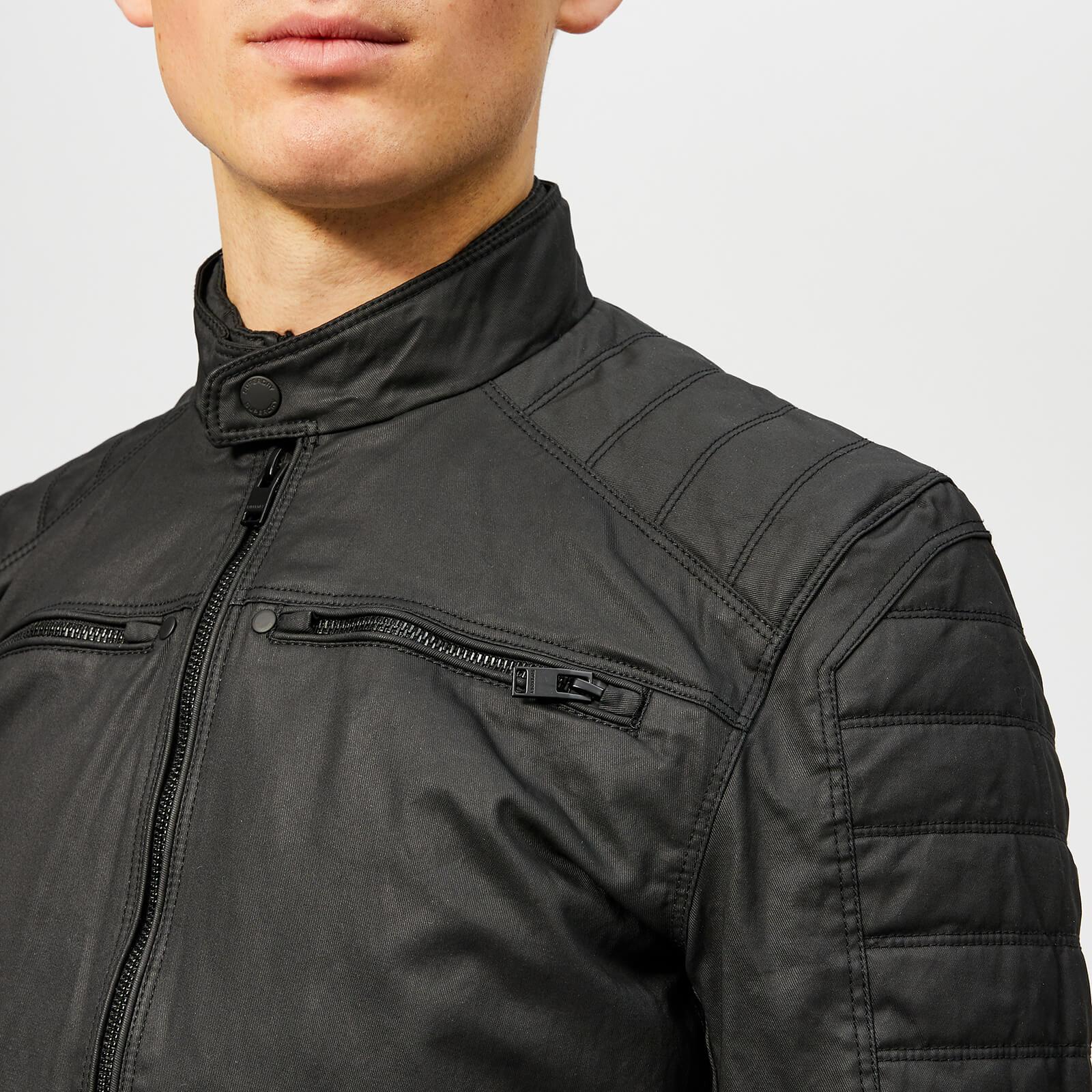 Superdry Cotton Carbon Biker Jacket in Black for Men | Lyst