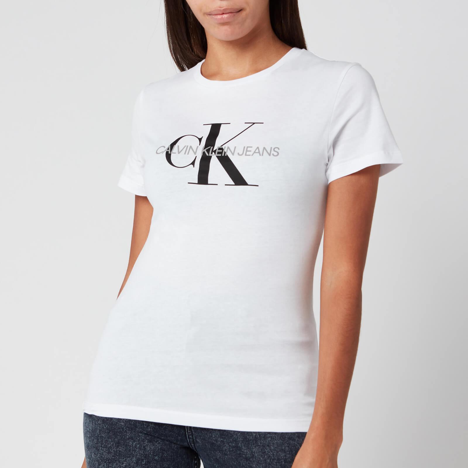 Calvin Klein Logo-print Stretch-cotton T-shirt in White | Lyst