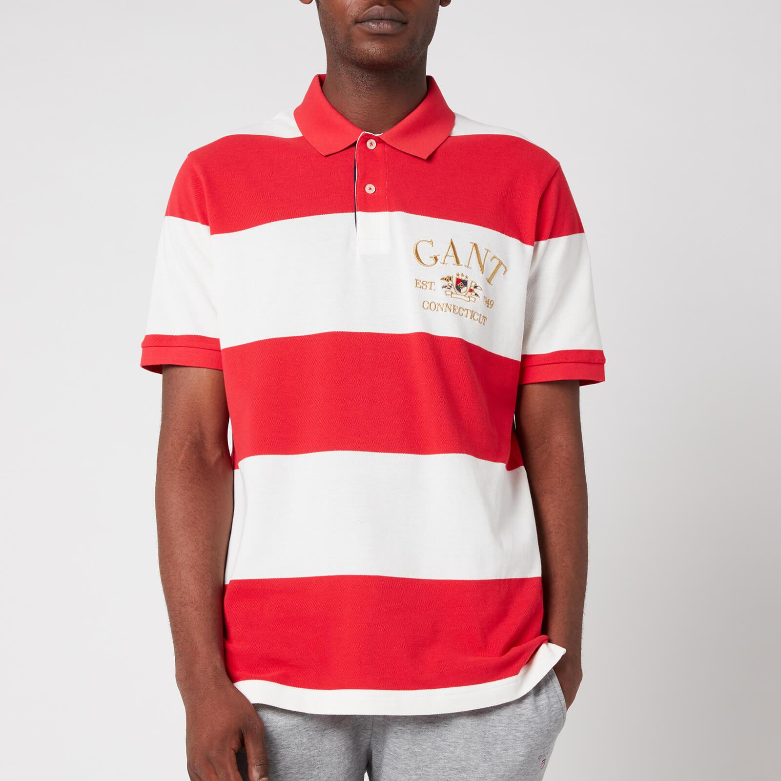 GANT Cotton Flag Crest Barstripe Pique Polo Shirt in Red for Men - Lyst