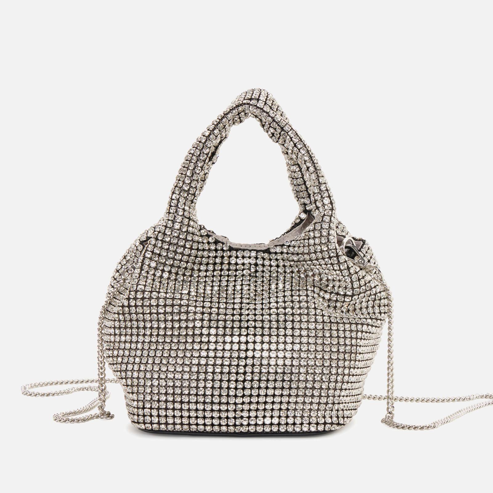 DKNY Gwen Crystal-embellished Faux Leather Bag in Gray | Lyst