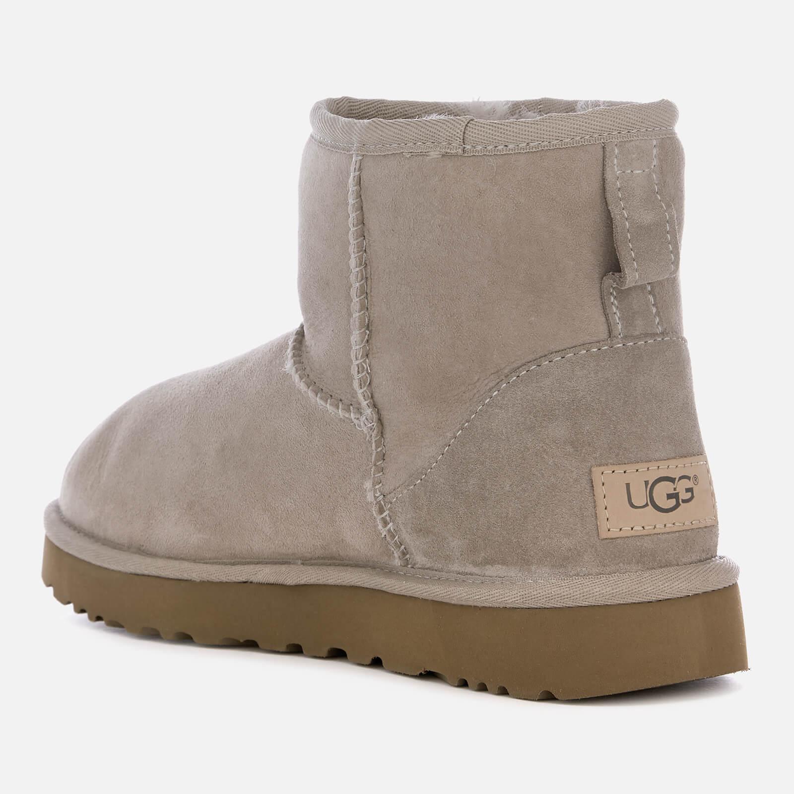 UGG Suede Classic Mini Ii Sheepskin Boots in Grey (Gray) - Lyst