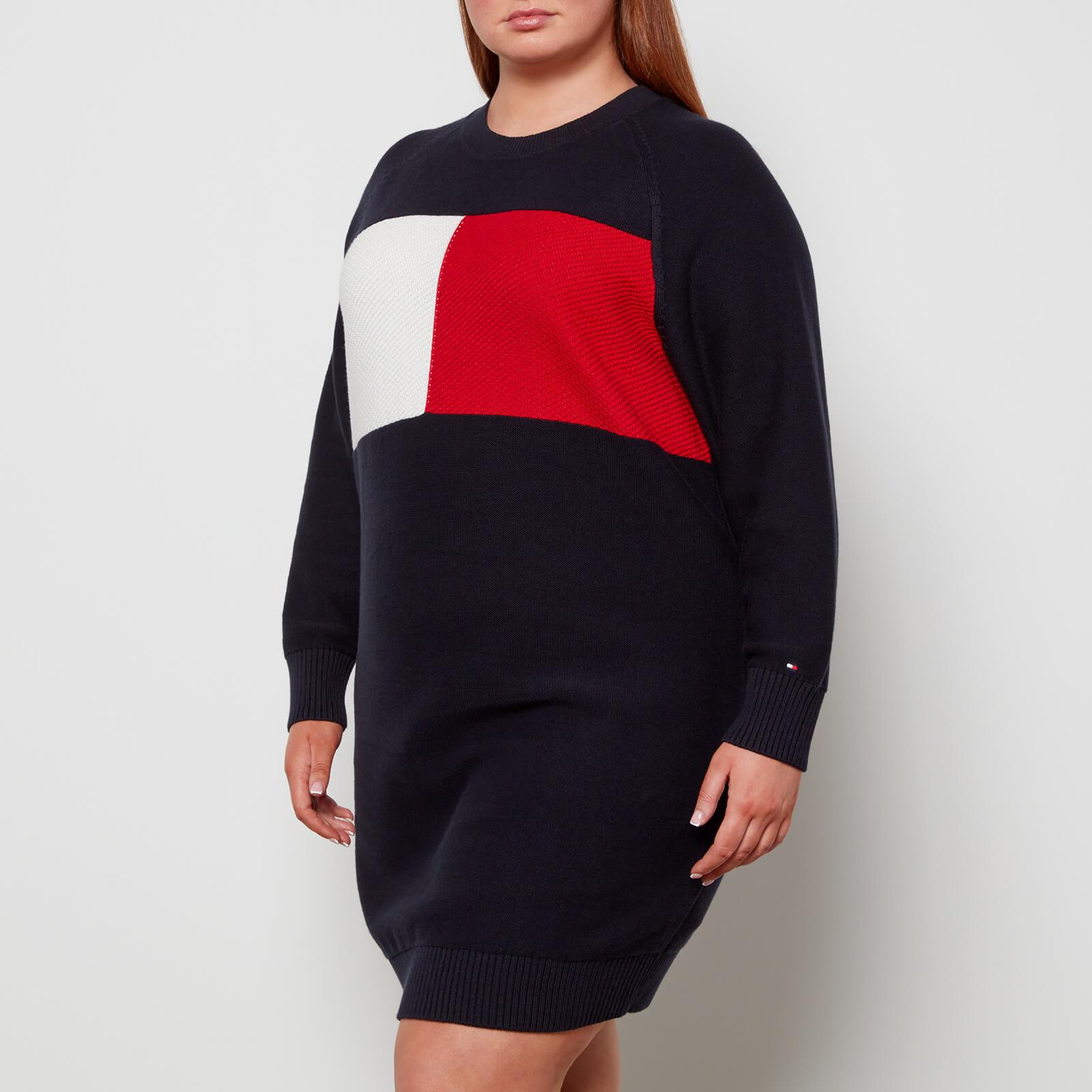 Tommy Hilfiger Cotton Curve Knitted Jumper Dress in Blue Lyst UK