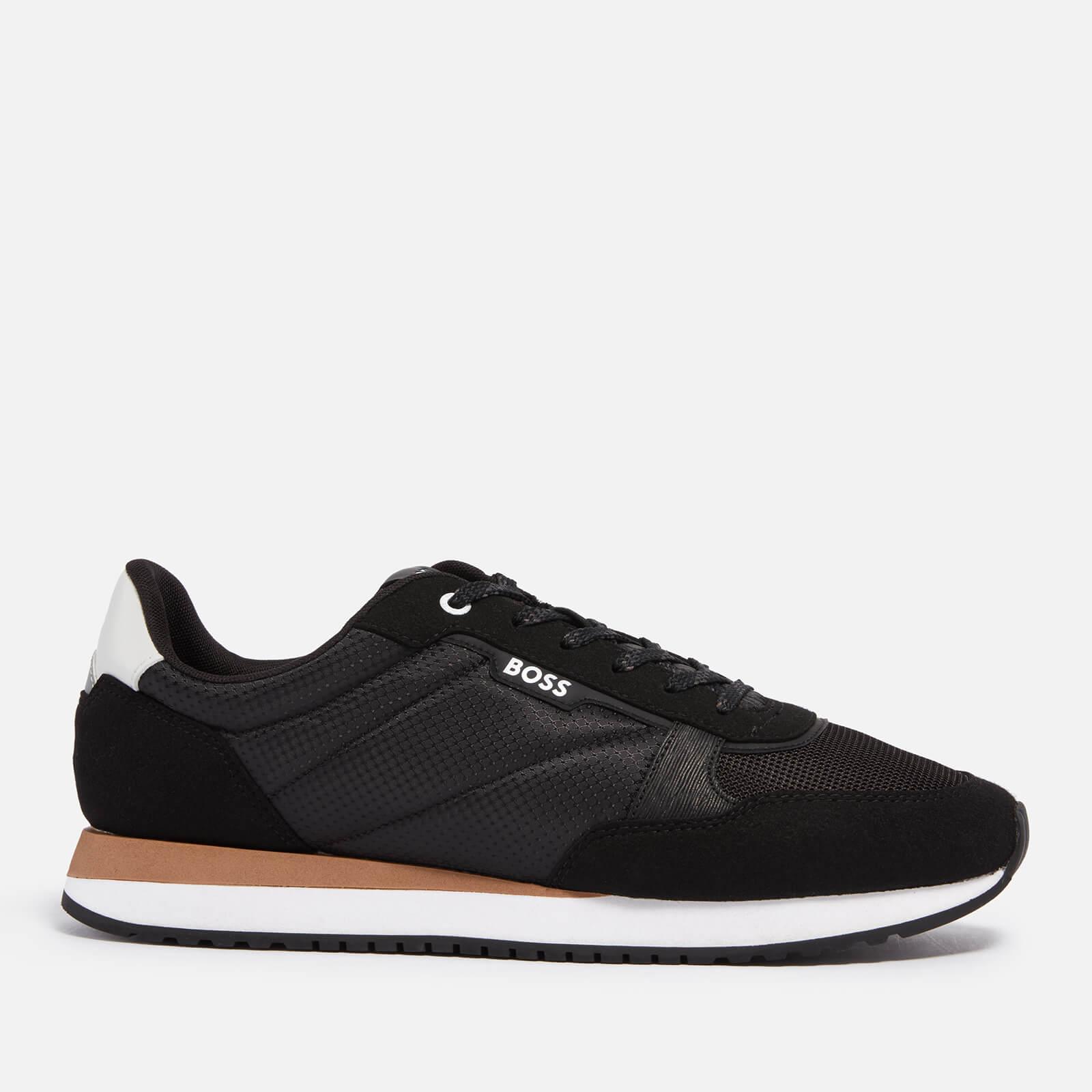 BOSS by HUGO BOSS Kai Runn Faux Suede And Shell Trainers in Black