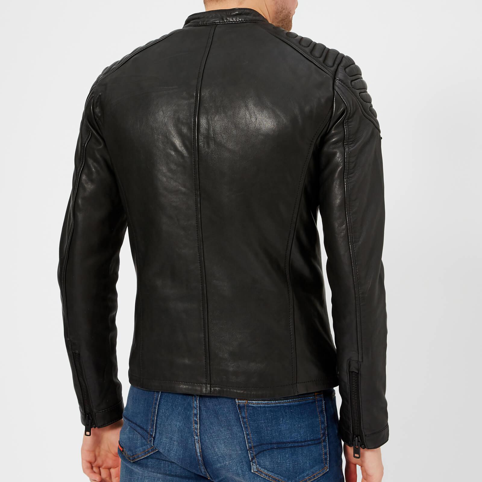 Superdry New Hero Leather Jacket in Black for Men | Lyst