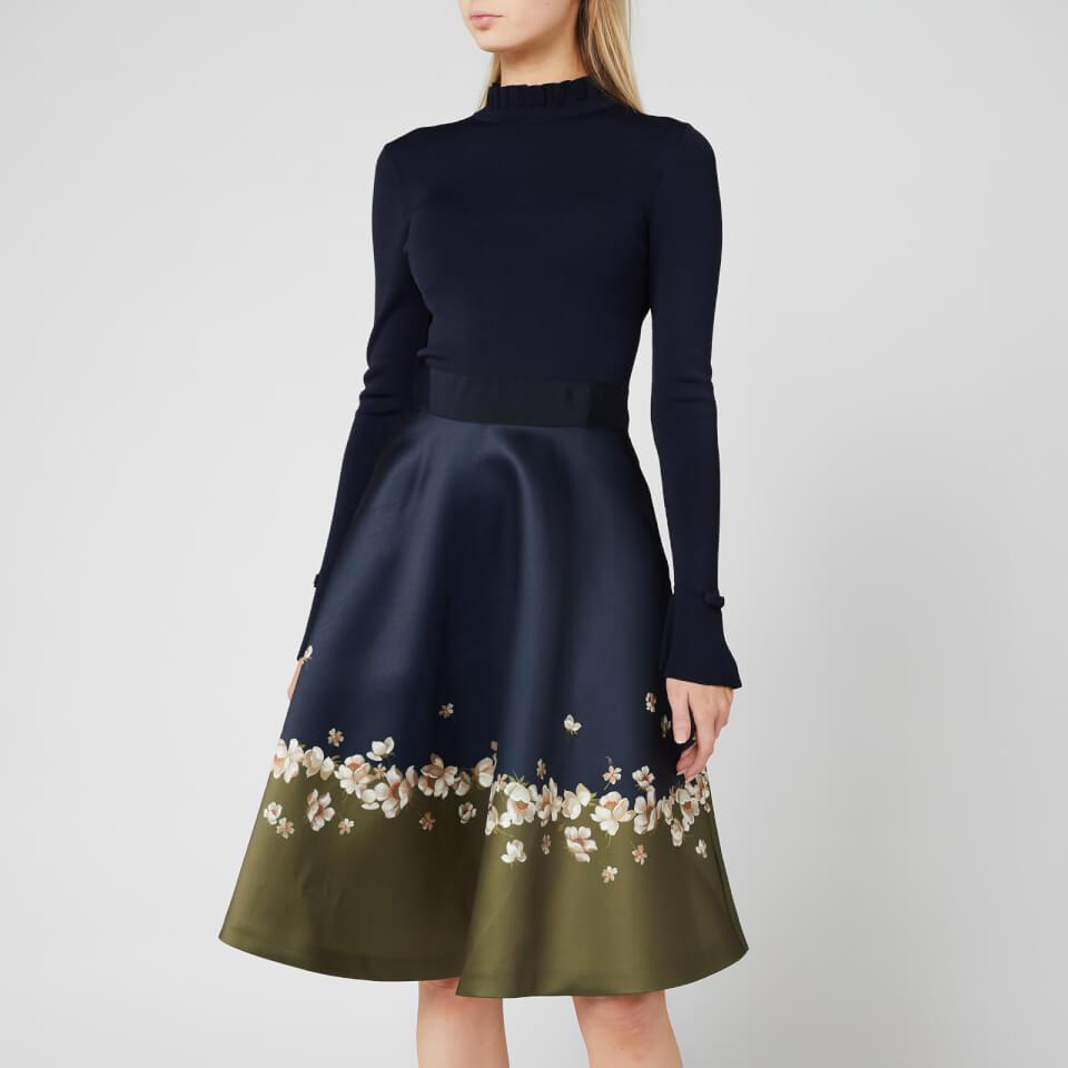 Lotis Pearl Printed Full Skirted Dress 