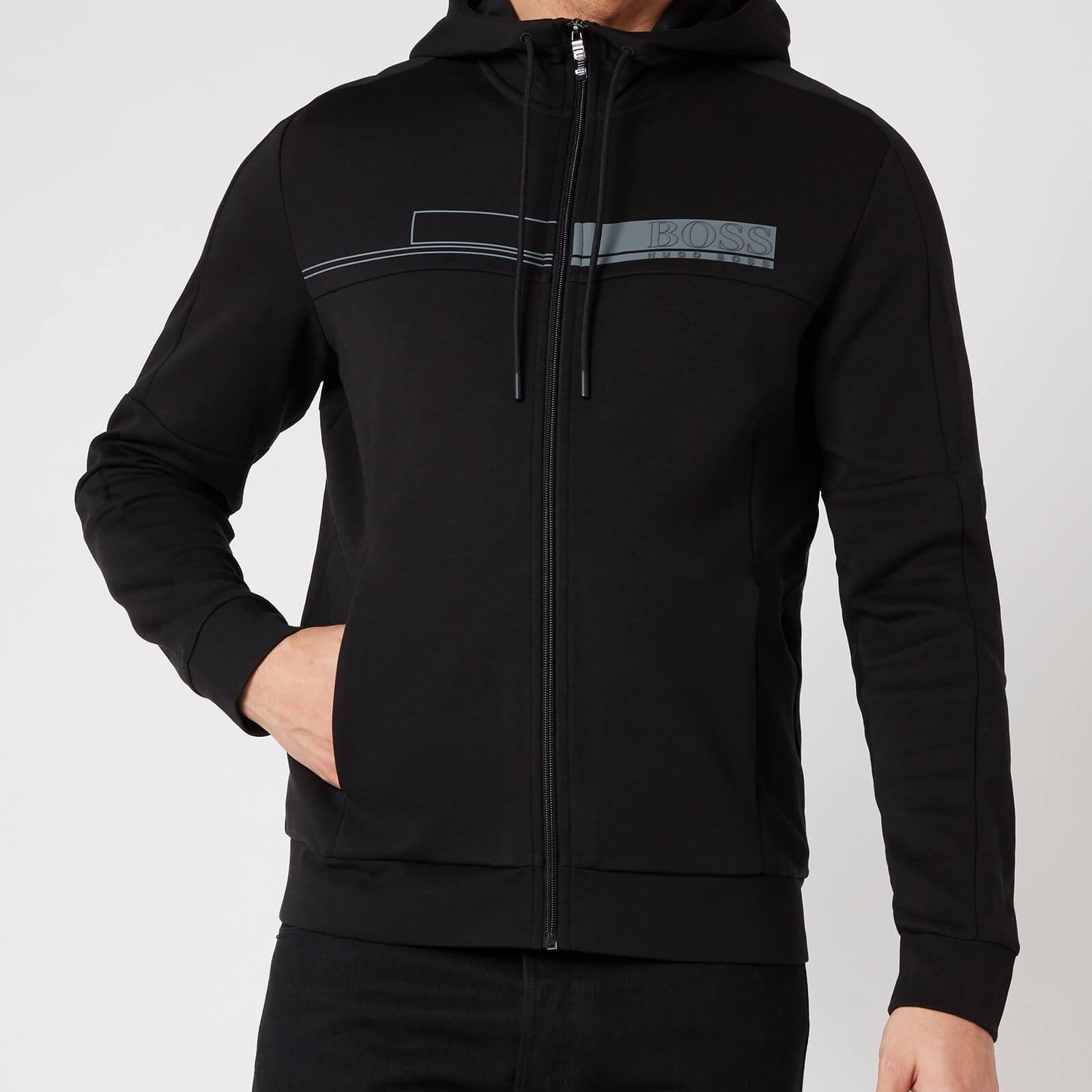 boss athleisure saggy zip thru hoody