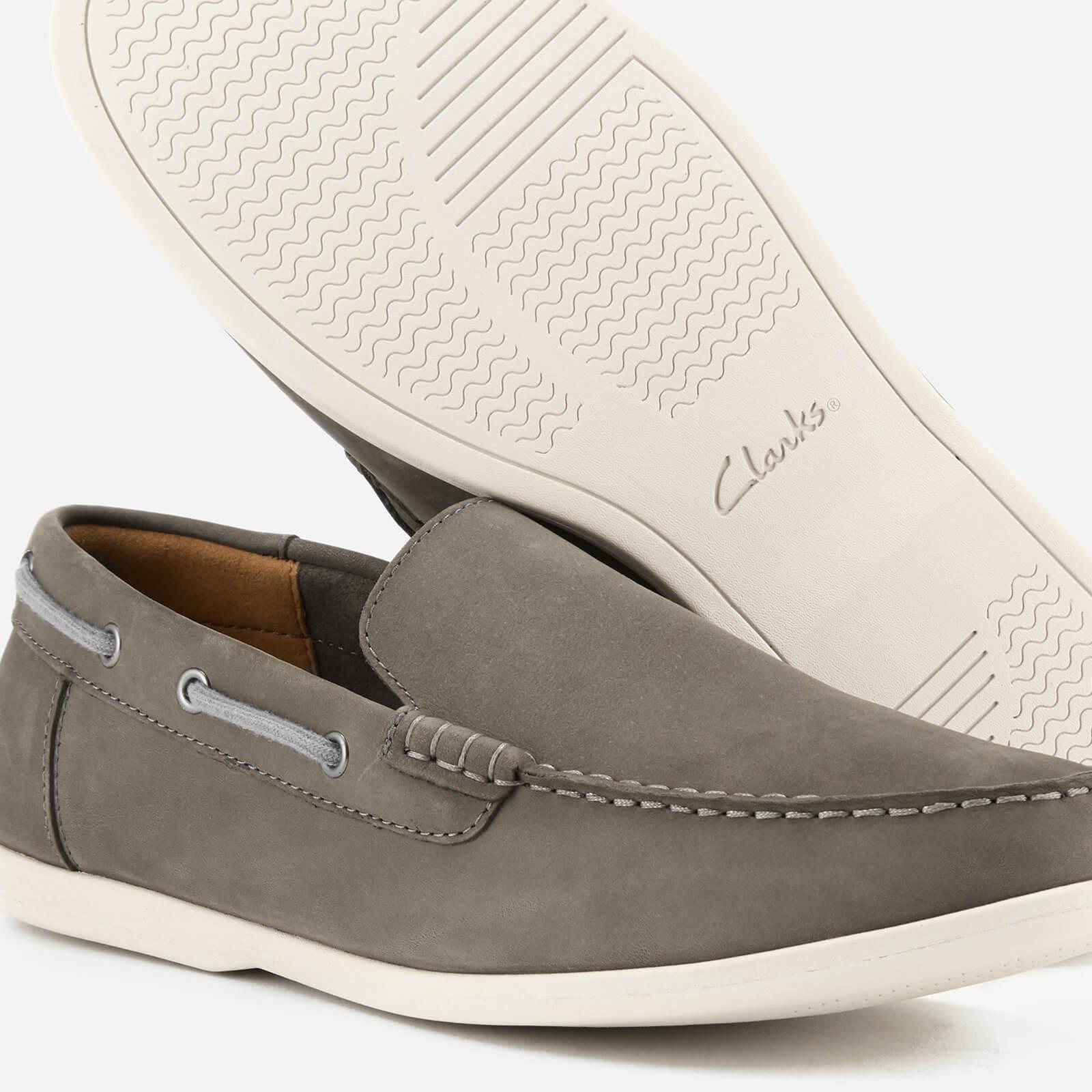 Clarks Leather Morven Sun Nubuck Slip-on Boat Shoes in Grey (Gray) for ...