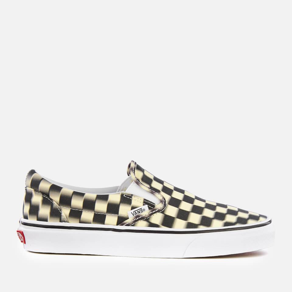 Vans Canvas Classic Blur Check Slip On Sneakers in Black for Men | Lyst