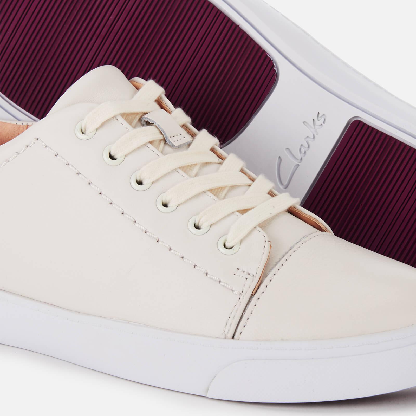 clarks white leather trainers
