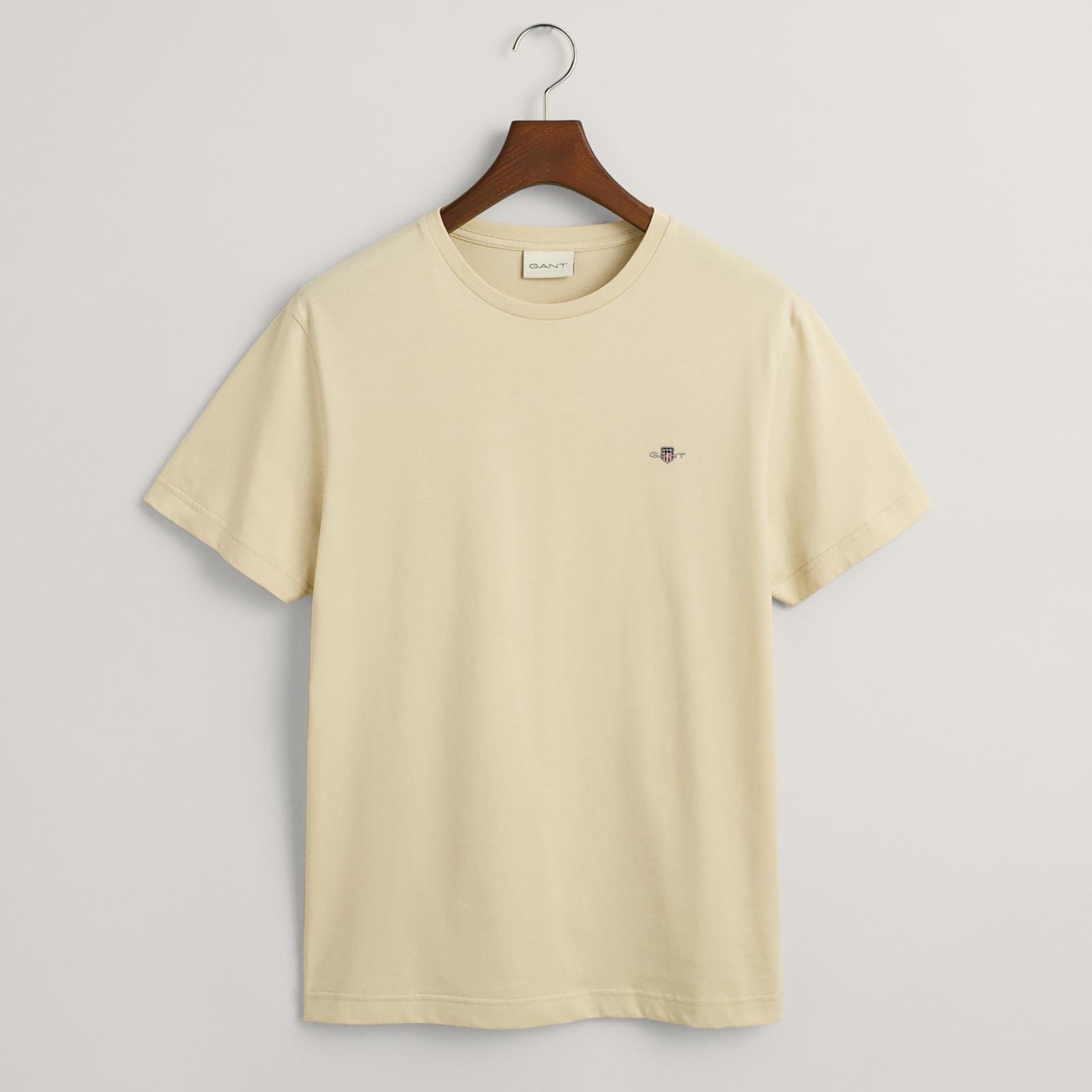 GANT Shield Cotton Logo T-shirt in Natural for Men | Lyst