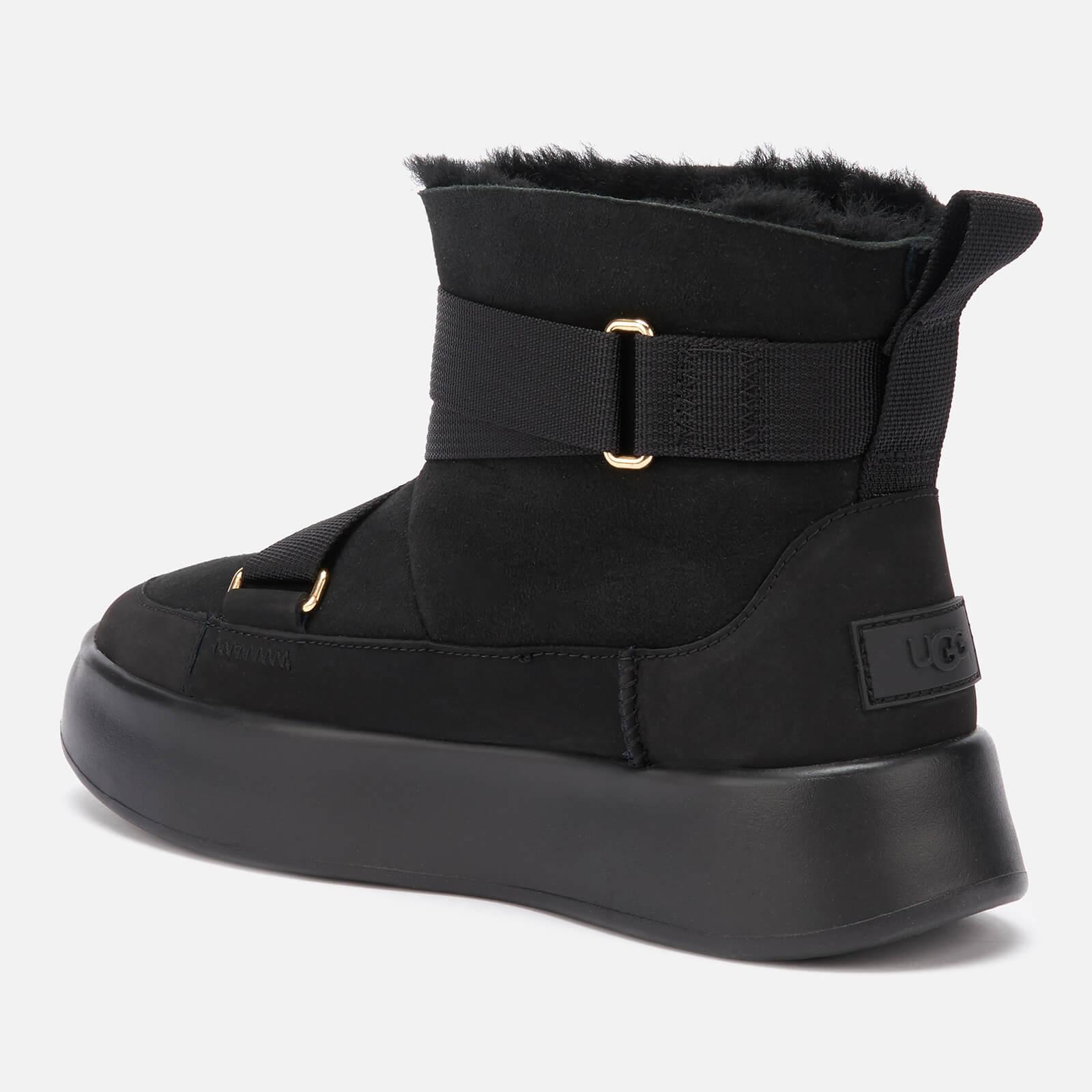 UGG Leather Classic Boom Buckle Sheepskin Boots in Black - Lyst