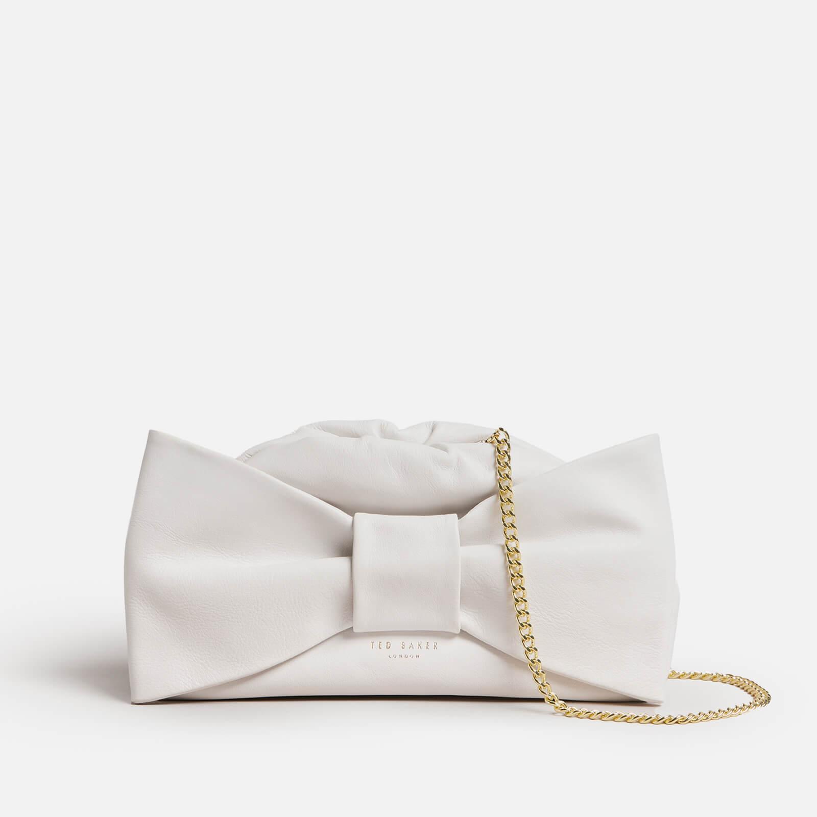 Ted Baker Niasa Leather Bow Detail Clutch in White Lyst