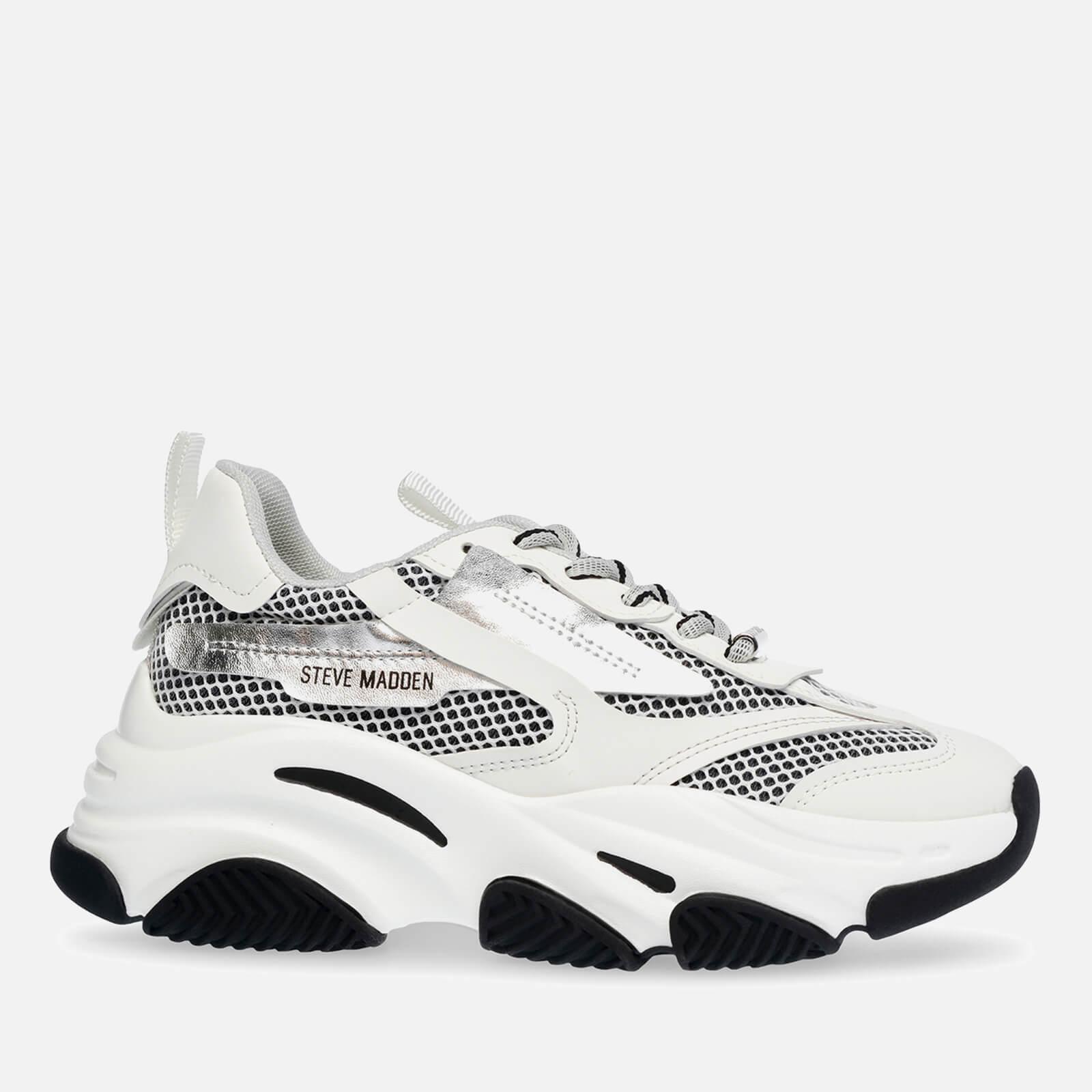 Steve Madden Possession Faux Leather And Mesh Trainers in White | Lyst